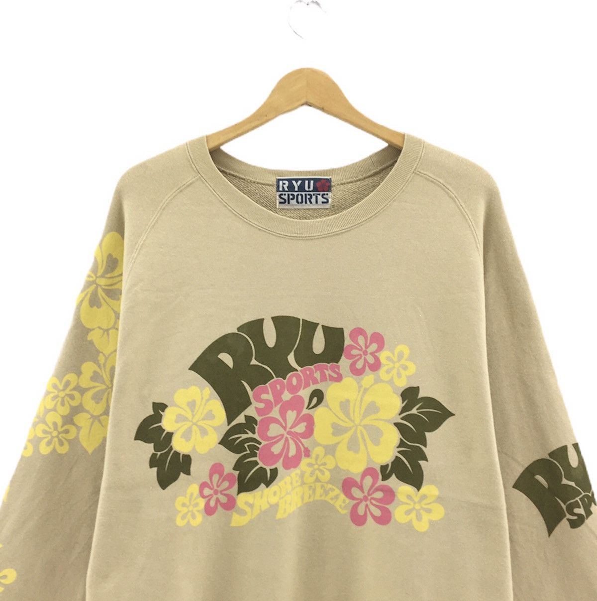 Japanese Brand Ryu Sports Flowers Crewneck Sweatshirt Big Logo Size US L / EU 52-54 / 3 - 6 Thumbnail