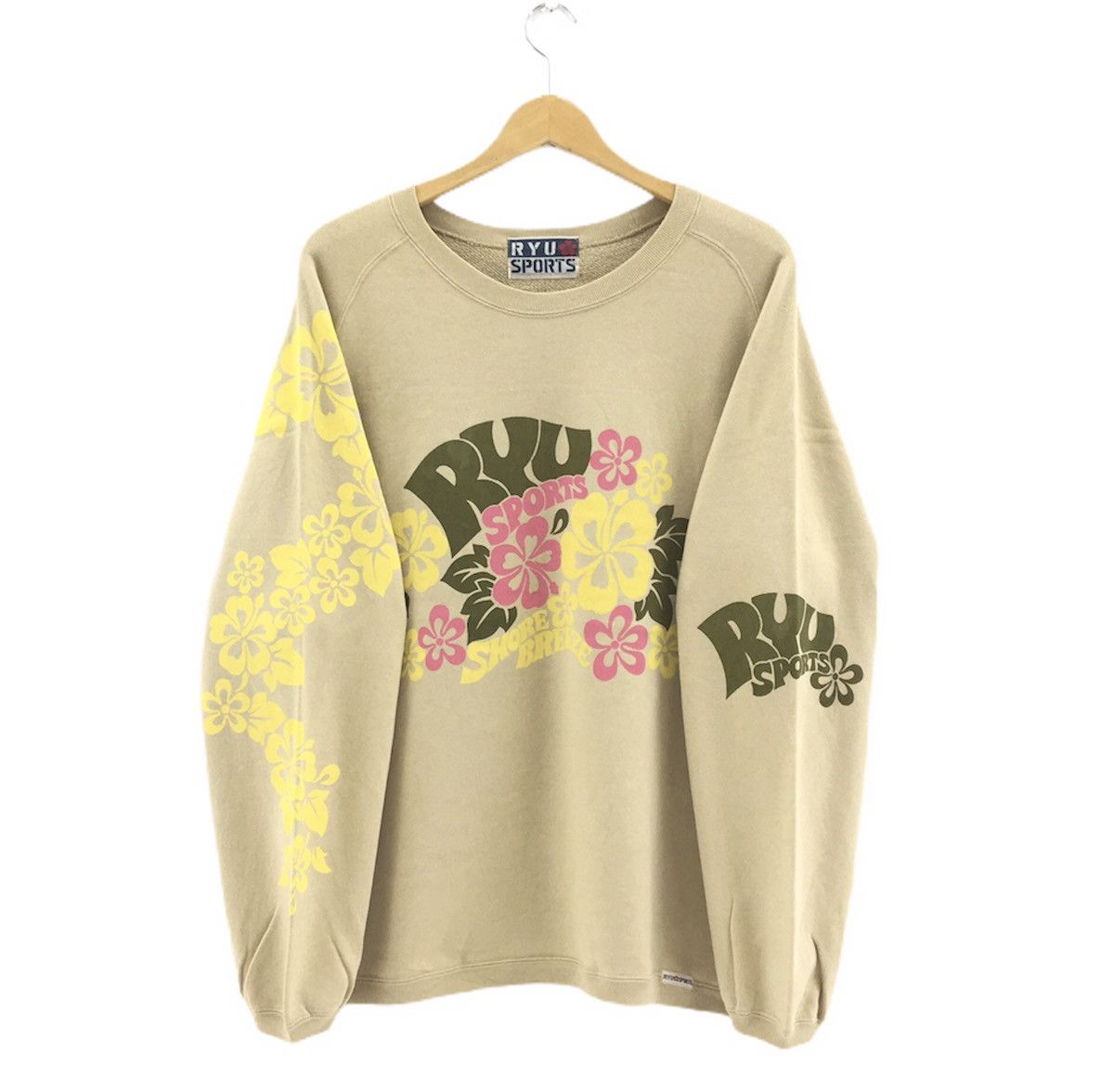 Japanese Brand Ryu Sports Flowers Crewneck Sweatshirt Big Logo Size US L / EU 52-54 / 3 - 3 Thumbnail