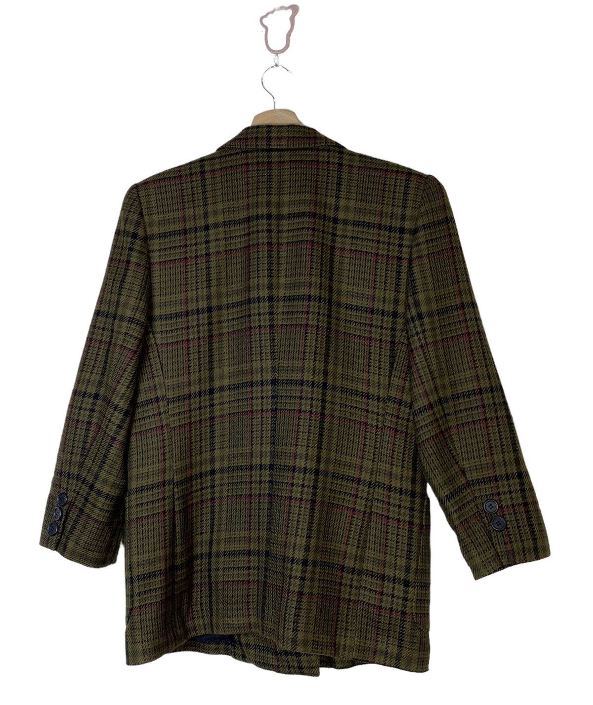 Designer × Vintage Vintage Leilian Harringbone Checkered Wool Coat Blazer Size 42L - 4 Thumbnail