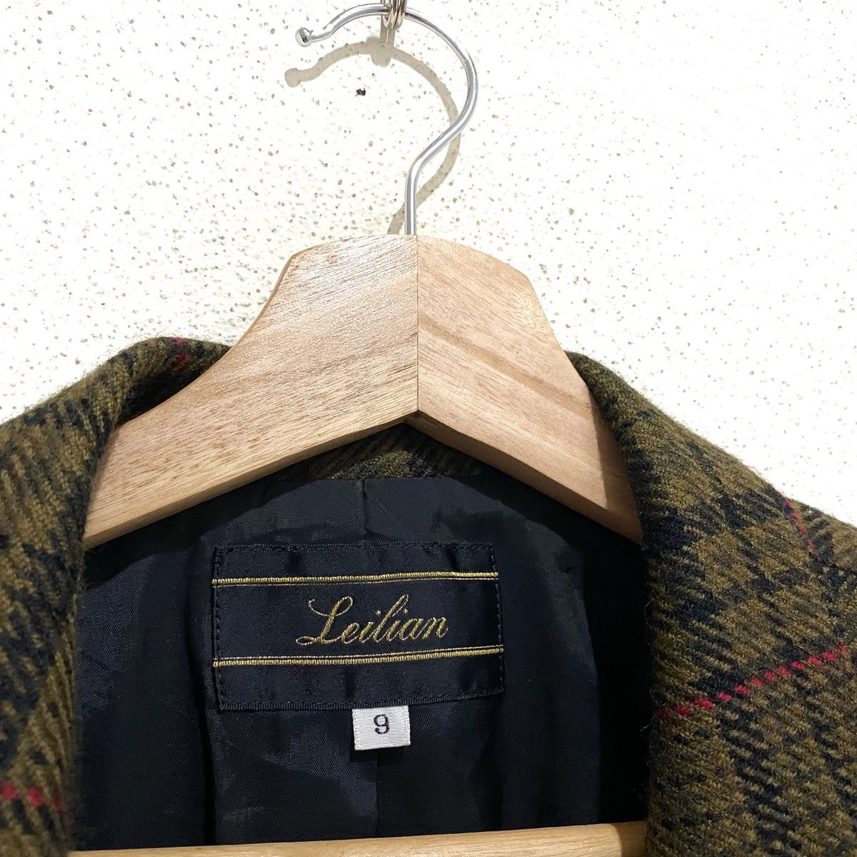 Designer × Vintage Vintage Leilian Harringbone Checkered Wool Coat Blazer Size 42L - 3 Thumbnail
