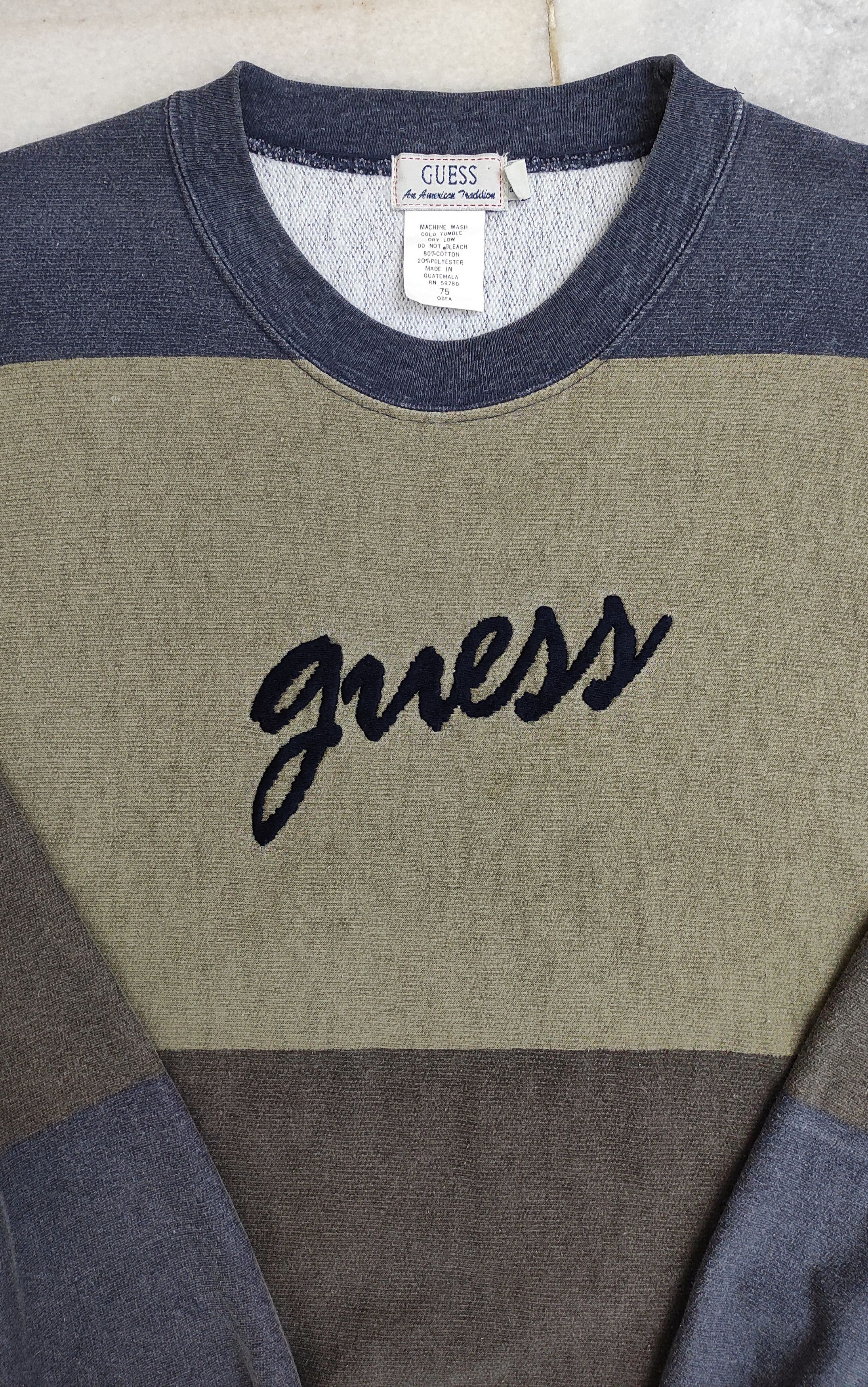 Guess Vtg intarsia embroidered crew neck color block sun faded sw Size US S / EU 44-46 / 1 - 4 Thumbnail