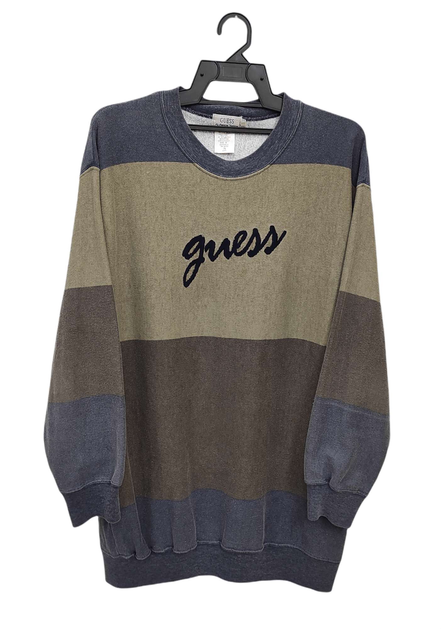 Guess Vtg intarsia embroidered crew neck color block sun faded sw Size US S / EU 44-46 / 1 - 1 Thumbnail