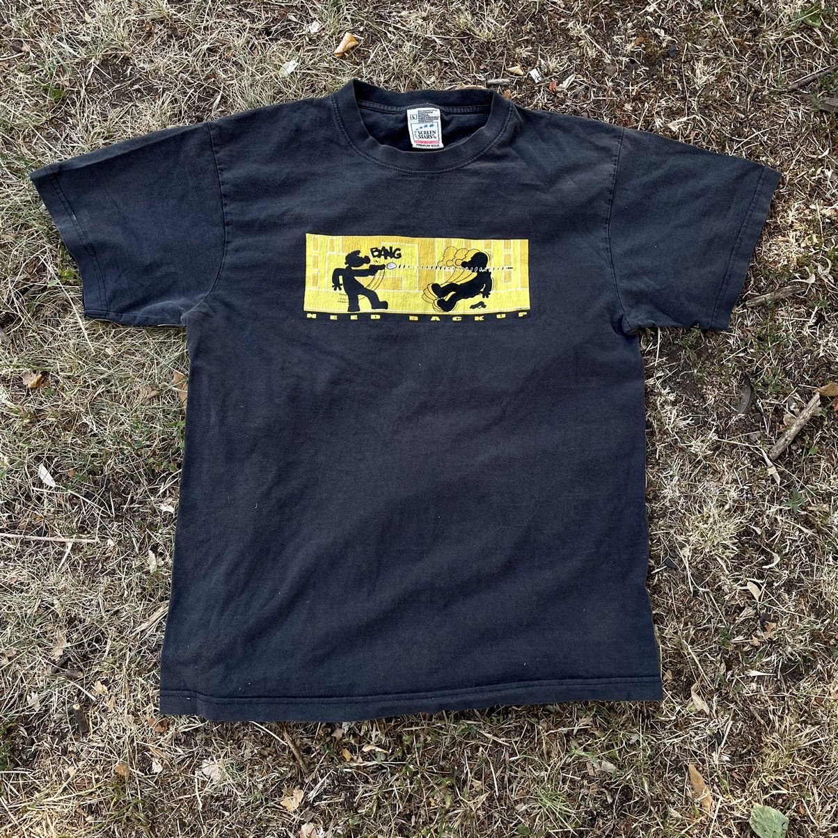 Vintage Vintage 90s Graphic Tee Skate Yellow Black Streetwear Boxy L Size US L / EU 52-54 / 3 - 1 Thumbnail