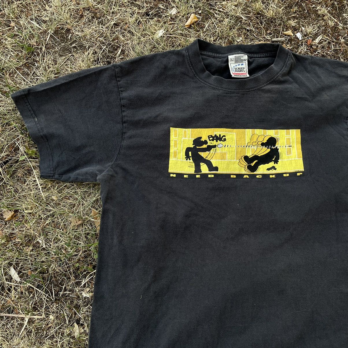 Vintage Vintage 90s Graphic Tee Skate Yellow Black Streetwear Boxy L Size US L / EU 52-54 / 3 - 2 Thumbnail