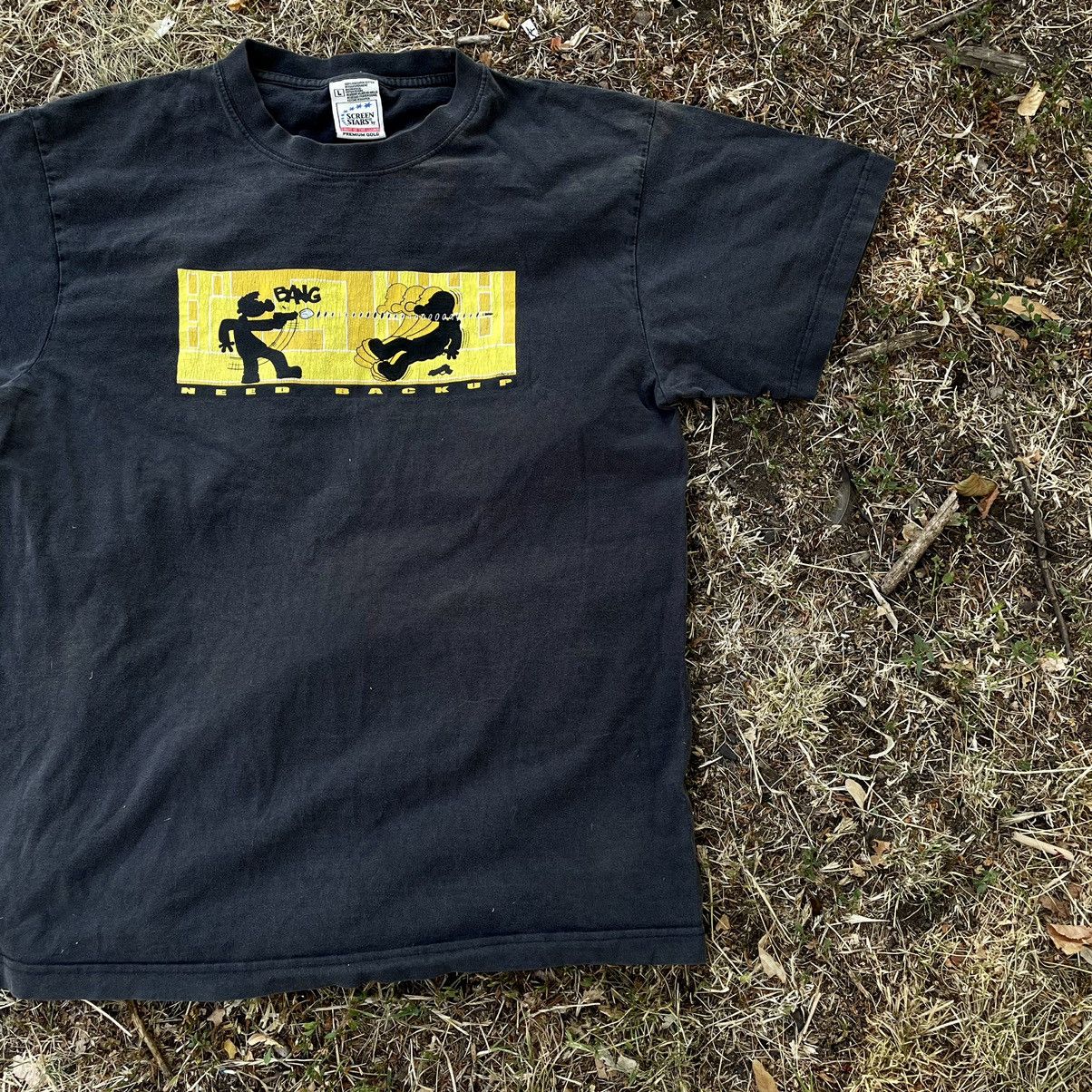 Vintage Vintage 90s Graphic Tee Skate Yellow Black Streetwear Boxy L Size US L / EU 52-54 / 3 - 3 Thumbnail