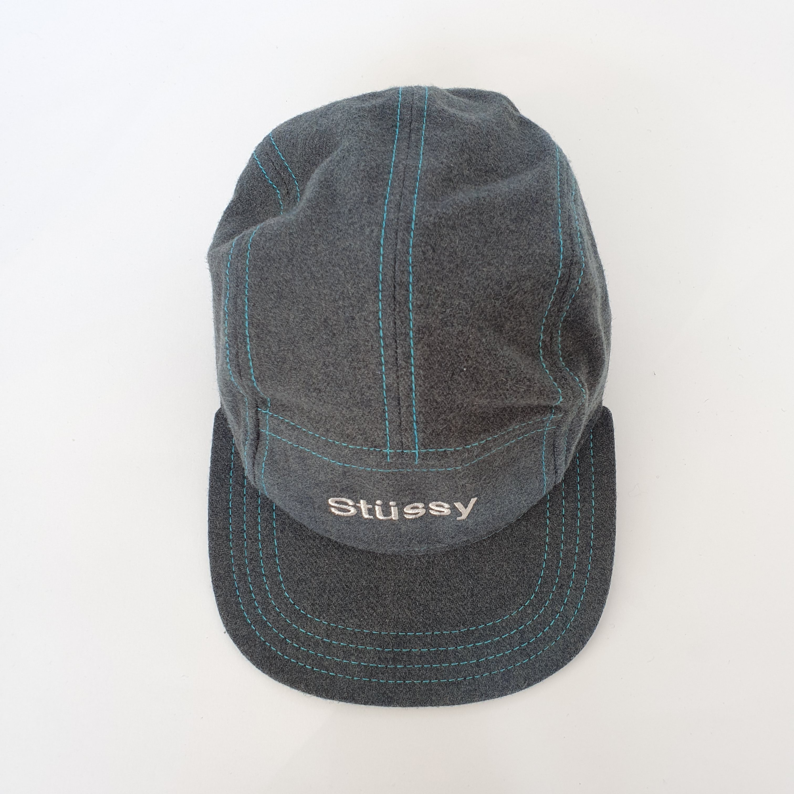 Stussy Rare Vintage Stussy Box Logo 5 panel camp cap wool Size ONE SIZE - 3 Thumbnail