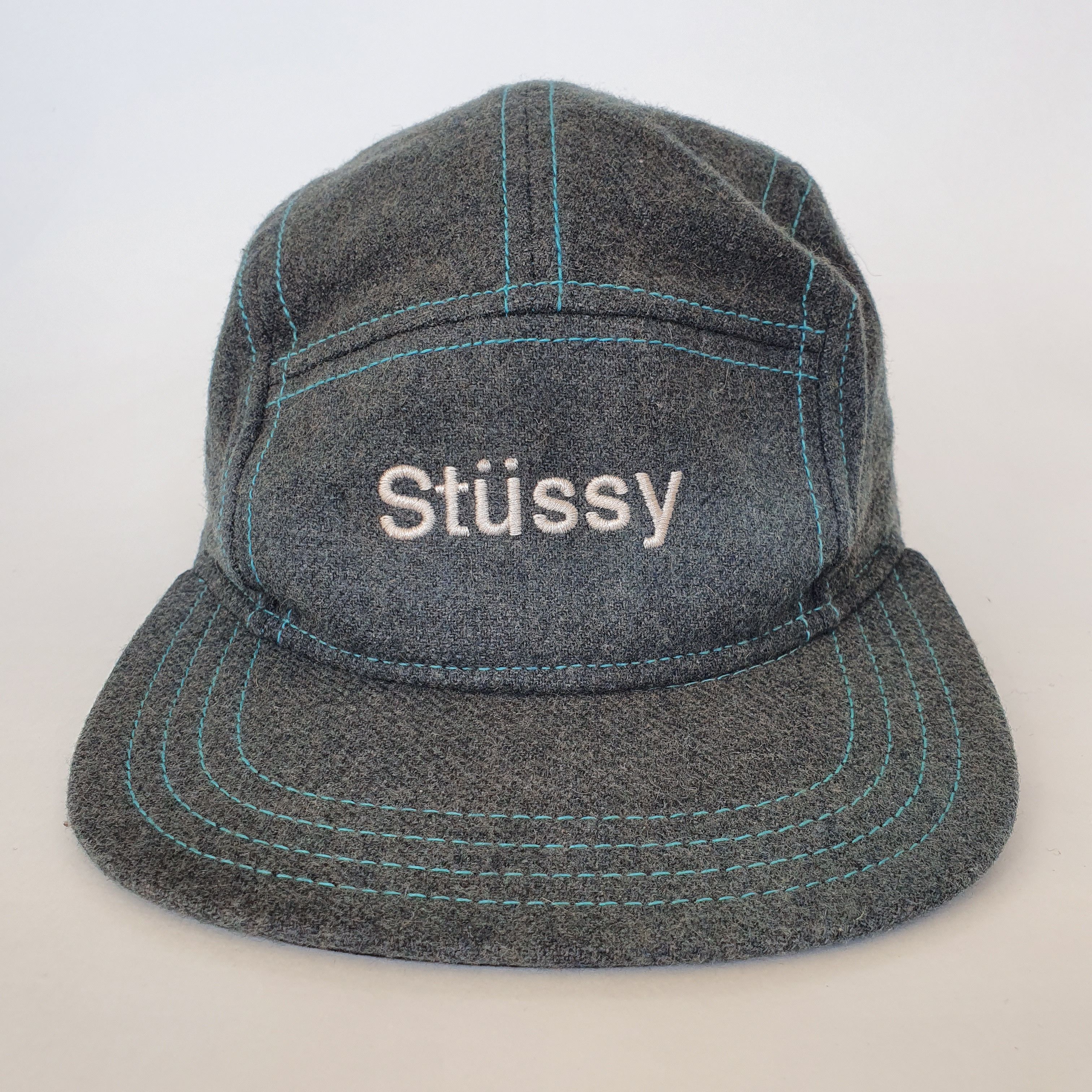 Stussy Rare Vintage Stussy Box Logo 5 panel camp cap wool Size ONE SIZE - 8 Thumbnail