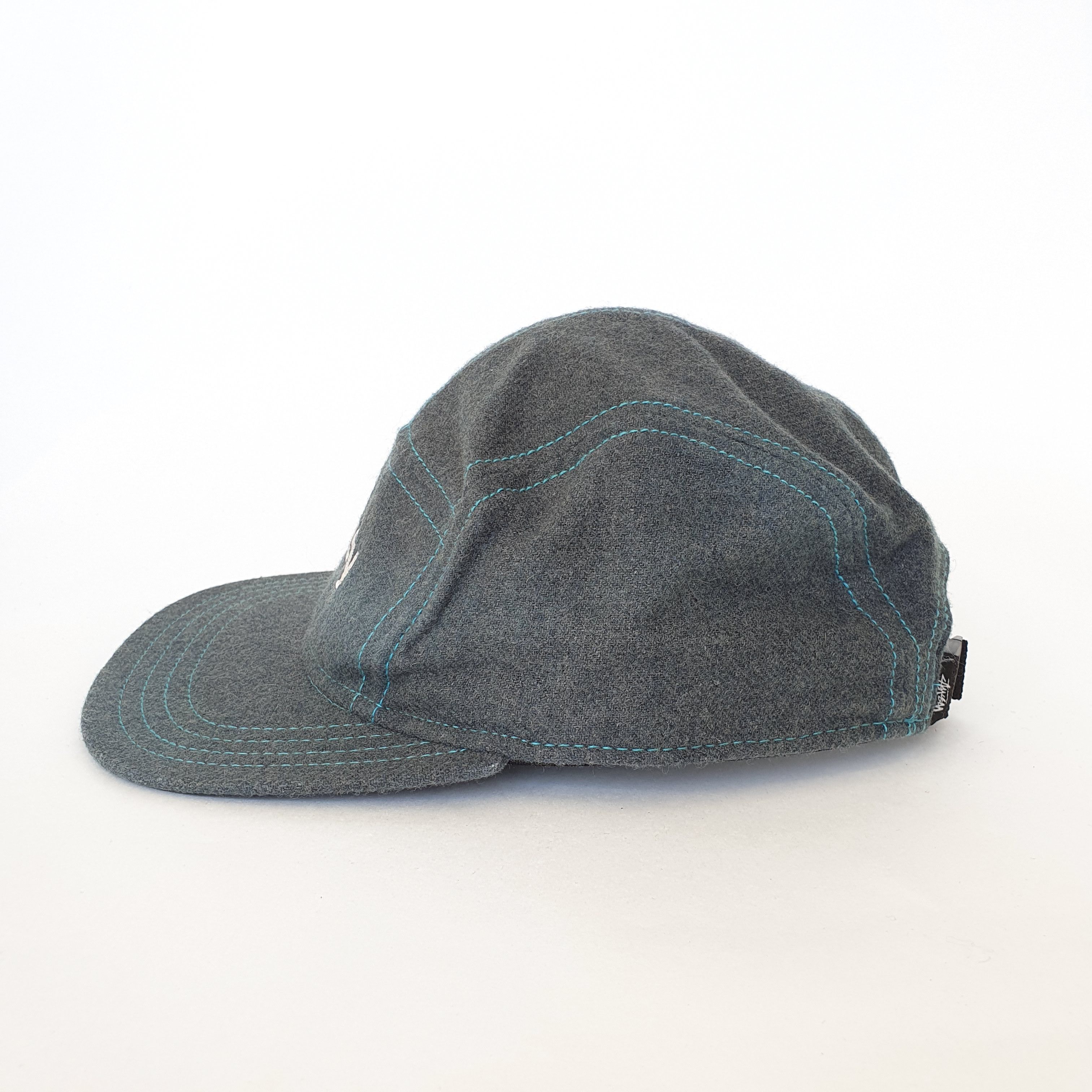 Stussy Rare Vintage Stussy Box Logo 5 panel camp cap wool Size ONE SIZE - 2 Thumbnail
