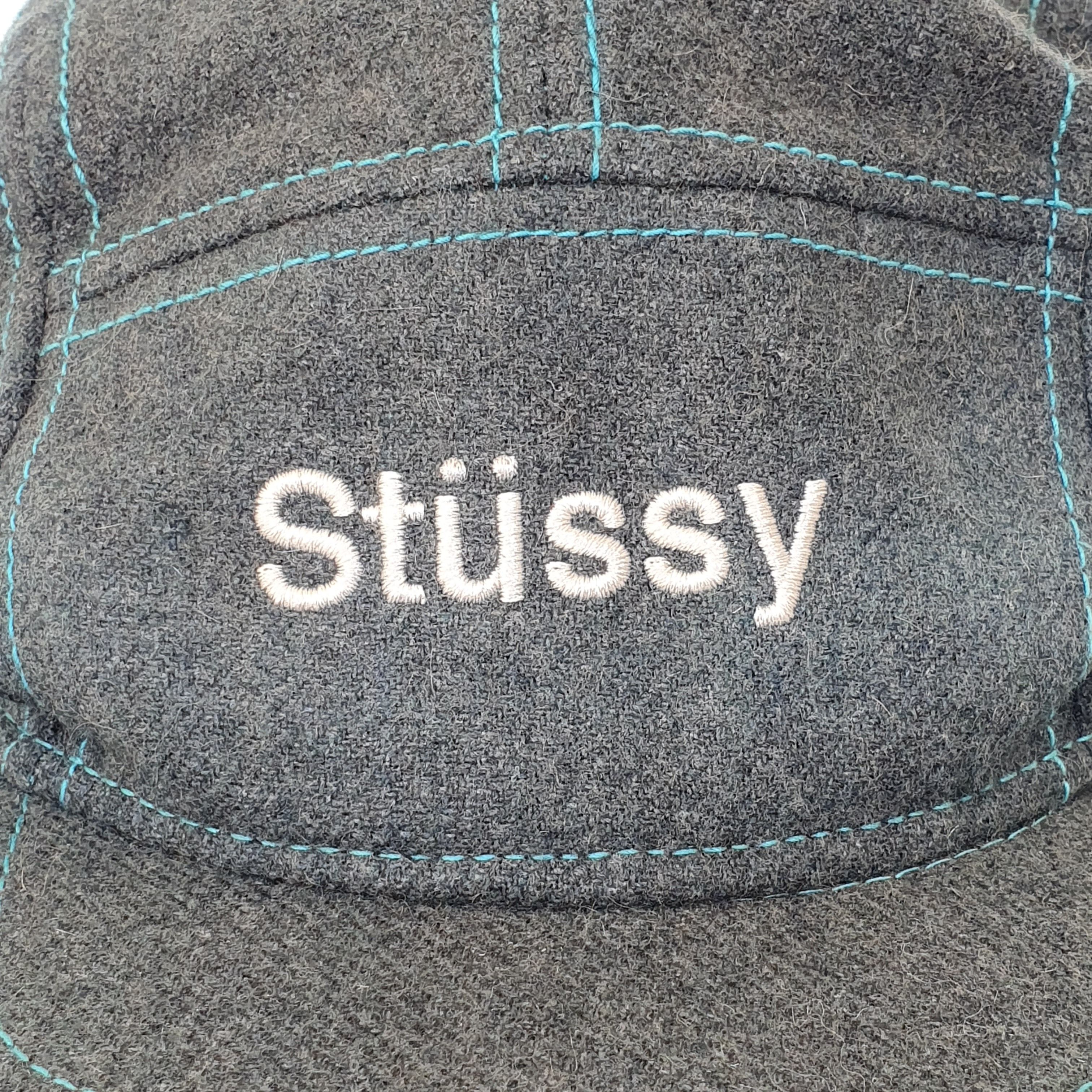Stussy Rare Vintage Stussy Box Logo 5 panel camp cap wool Size ONE SIZE - 6 Thumbnail