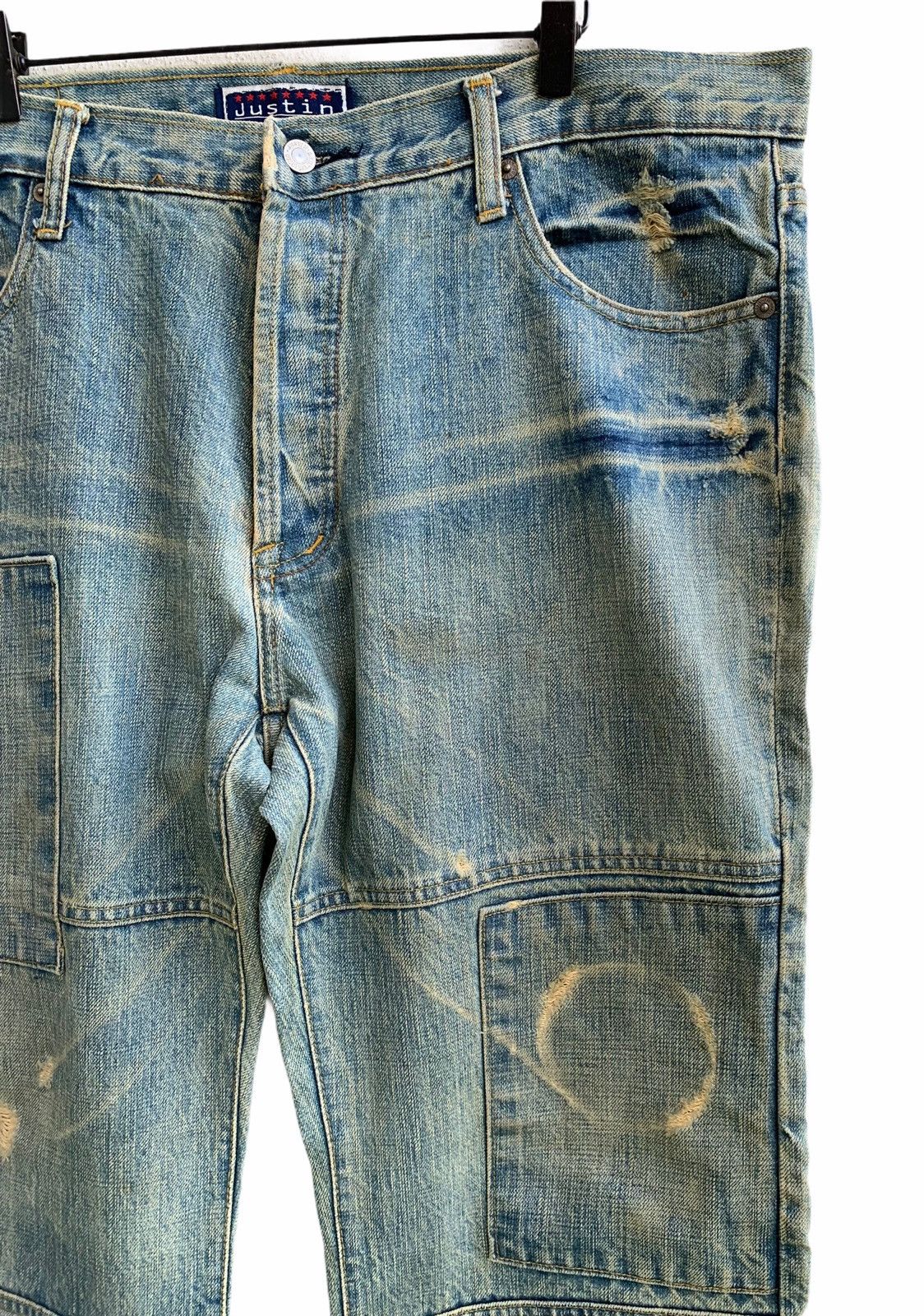 Justin Vintage Justin Original Distressed Patchwork Denim Size US 40 / EU 56 - 5 Thumbnail