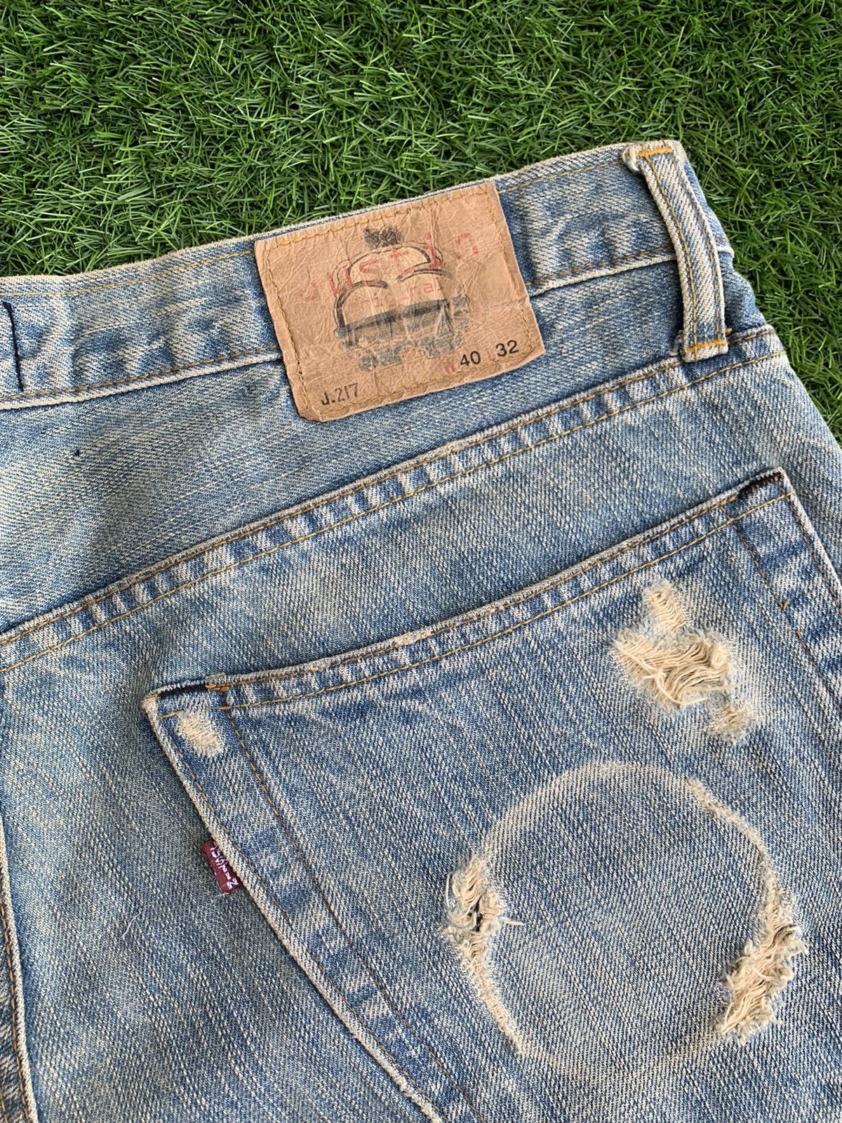 Justin Vintage Justin Original Distressed Patchwork Denim Size US 40 / EU 56 - 13 Thumbnail