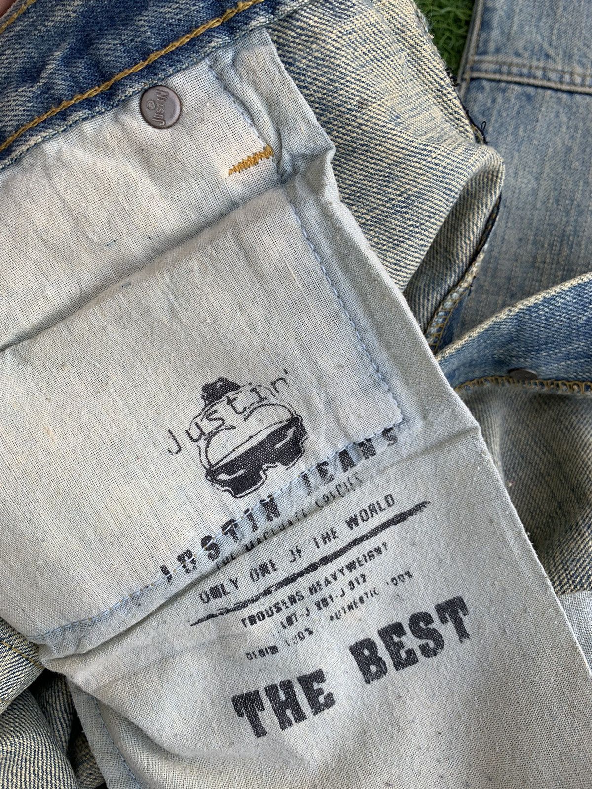 Justin Vintage Justin Original Distressed Patchwork Denim Size US 40 / EU 56 - 11 Thumbnail
