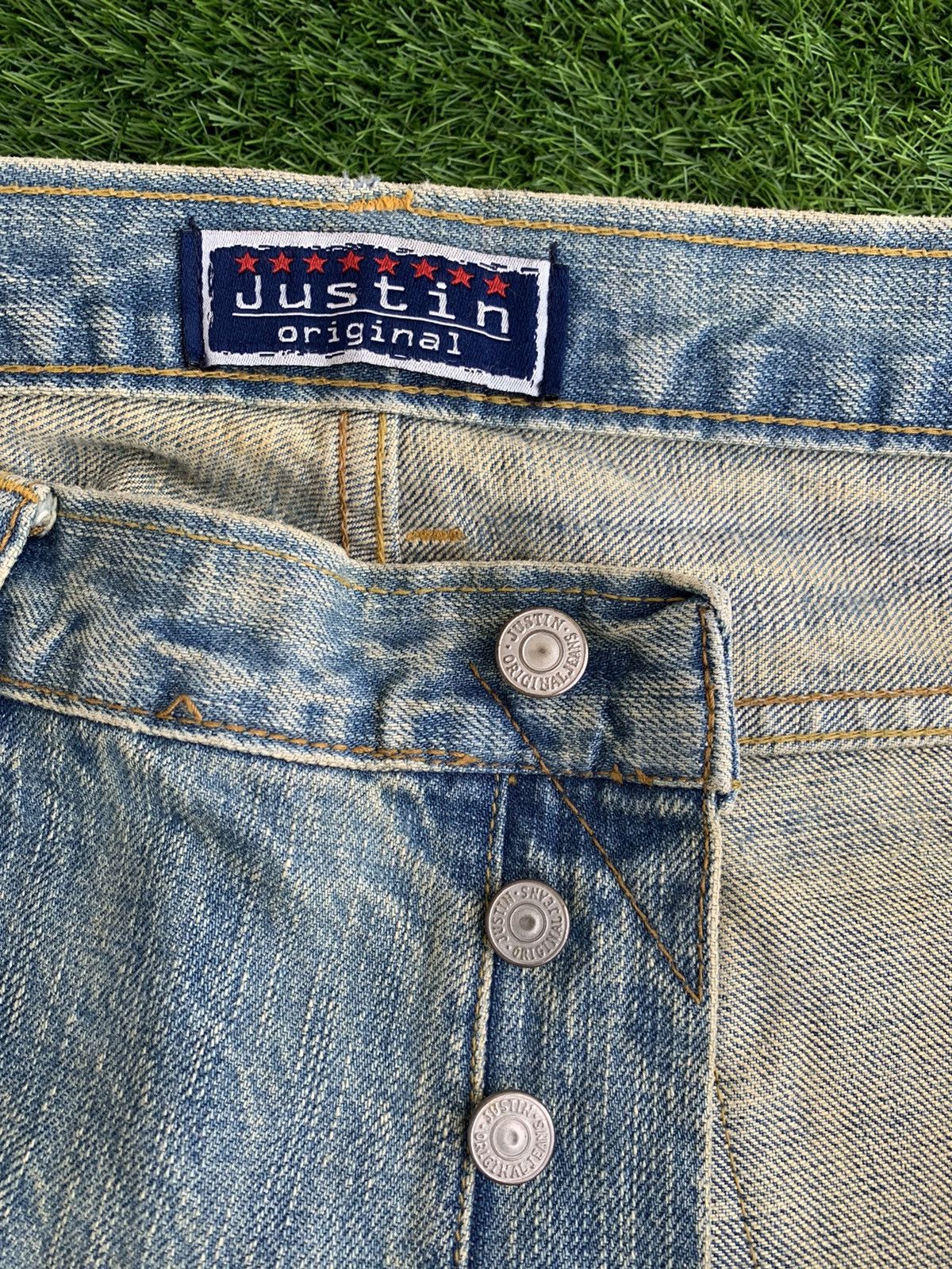 Justin Vintage Justin Original Distressed Patchwork Denim Size US 40 / EU 56 - 15 Thumbnail
