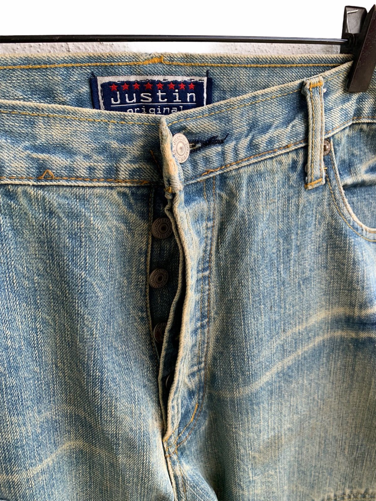 Justin Vintage Justin Original Distressed Patchwork Denim Size US 40 / EU 56 - 7 Thumbnail