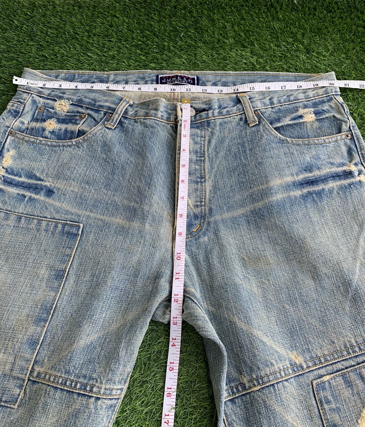 Justin Vintage Justin Original Distressed Patchwork Denim Size US 40 / EU 56 - 17 Thumbnail