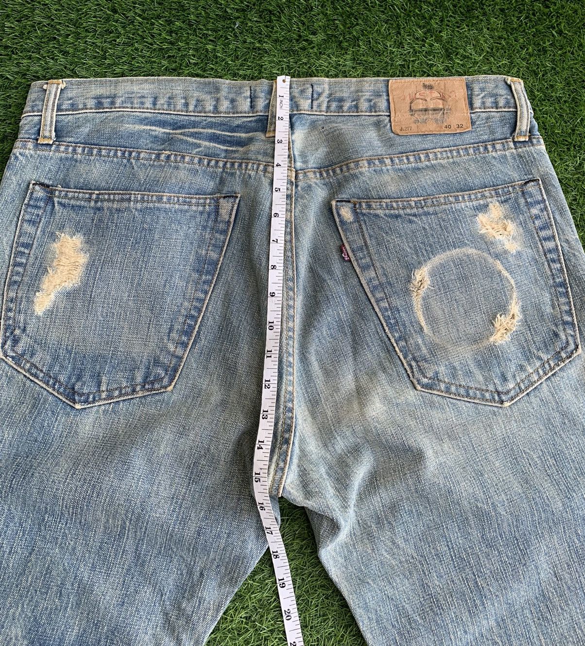Justin Vintage Justin Original Distressed Patchwork Denim Size US 40 / EU 56 - 21 Thumbnail