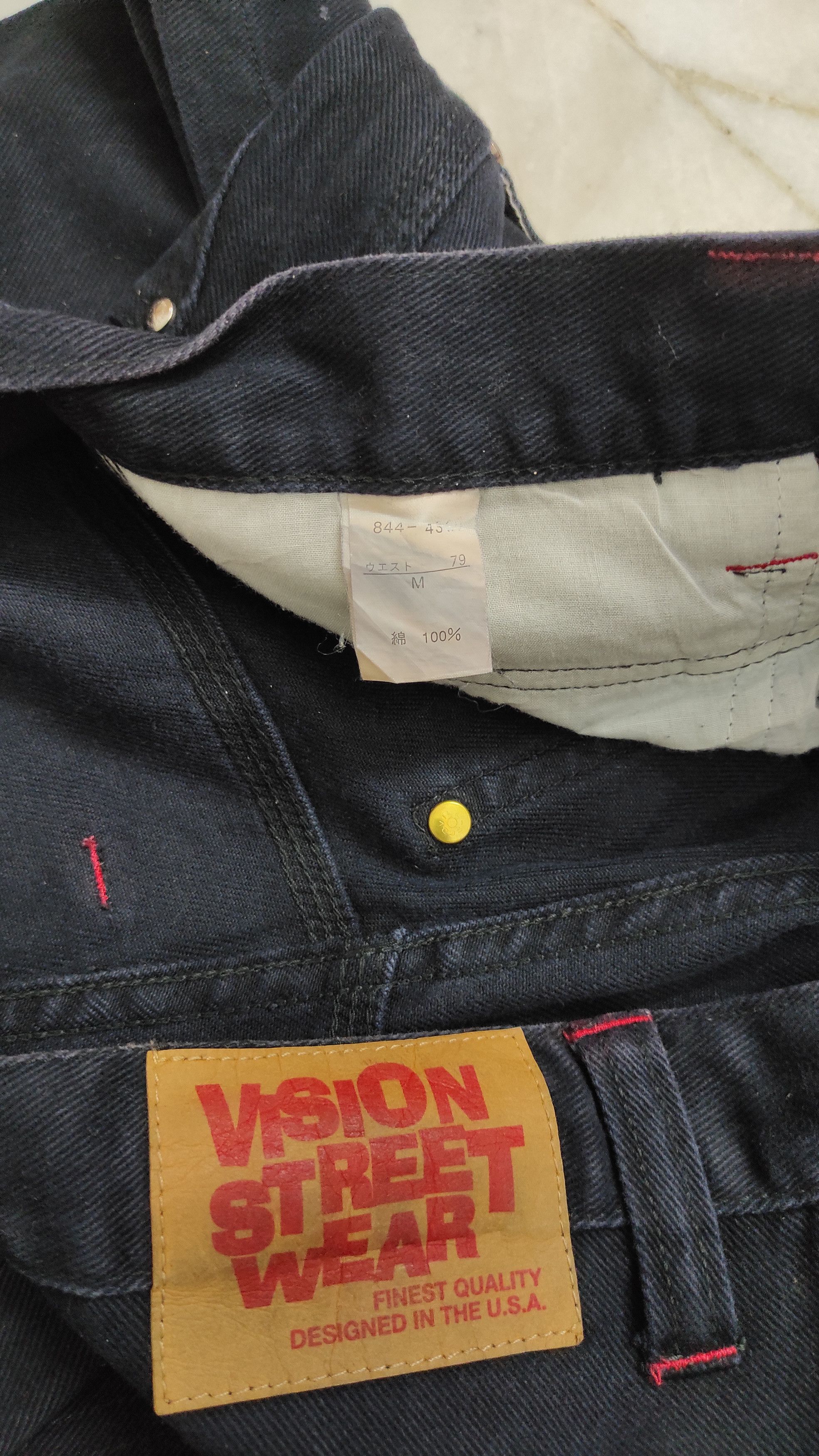 Vision Streetwear Vintage 90's VSW CARPENTER Deck Hip Hop Baggy denim trousers Size US 31 - 3 Thumbnail