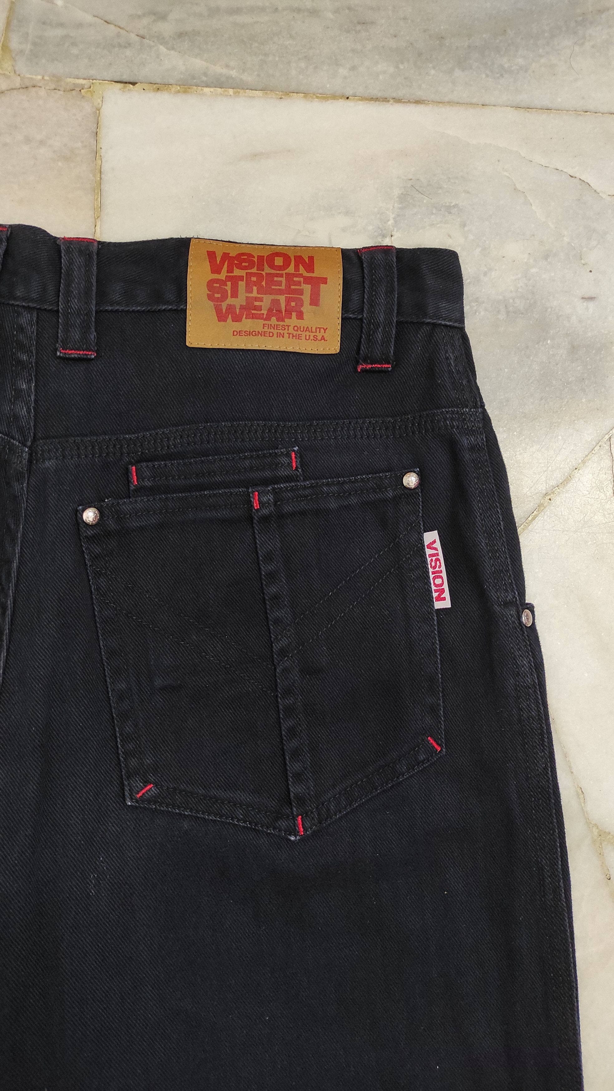 Vision Streetwear Vintage 90's VSW CARPENTER Deck Hip Hop Baggy denim trousers Size US 31 - 10 Thumbnail