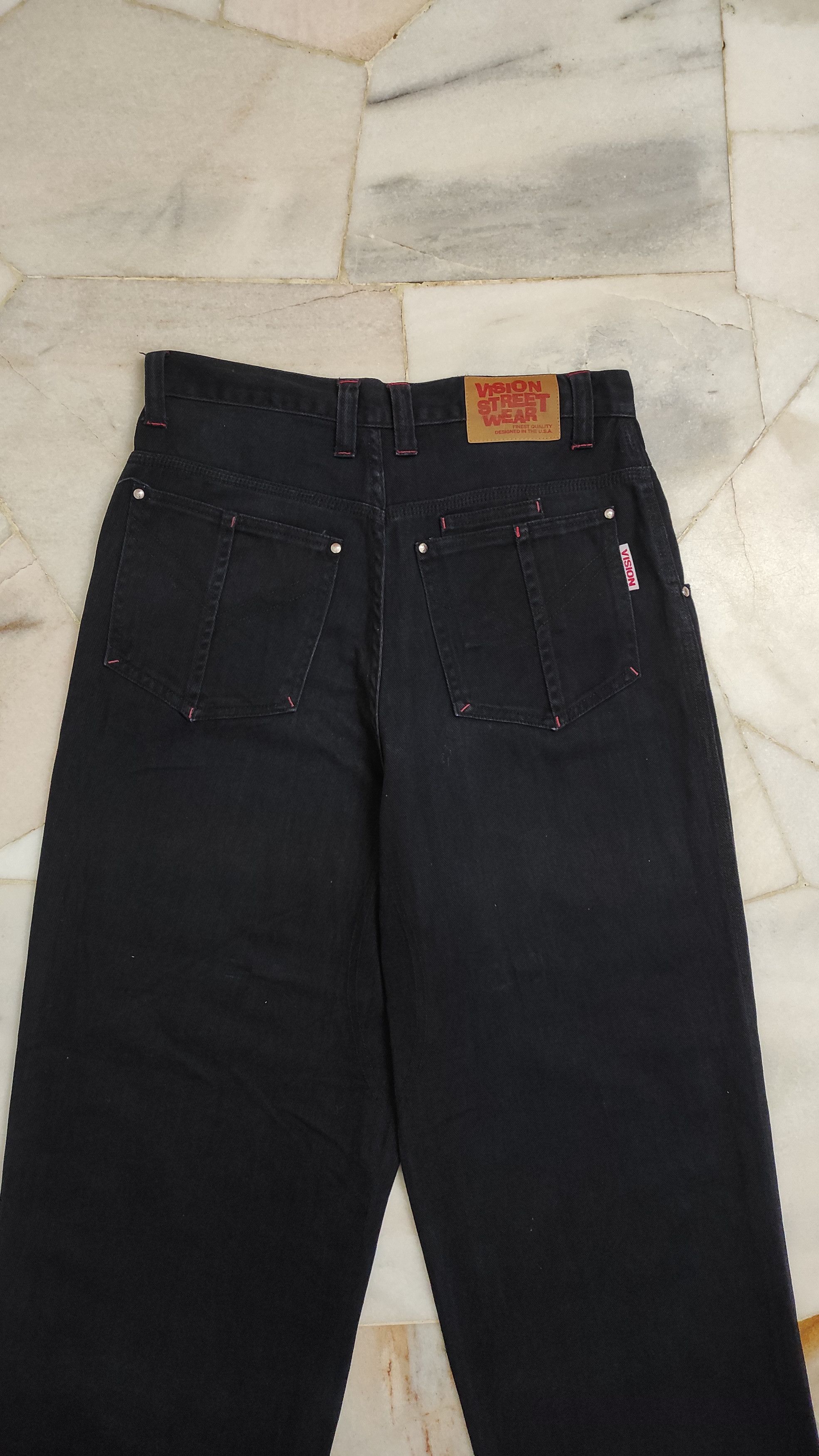 Vision Streetwear Vintage 90's VSW CARPENTER Deck Hip Hop Baggy denim trousers Size US 31 - 8 Thumbnail