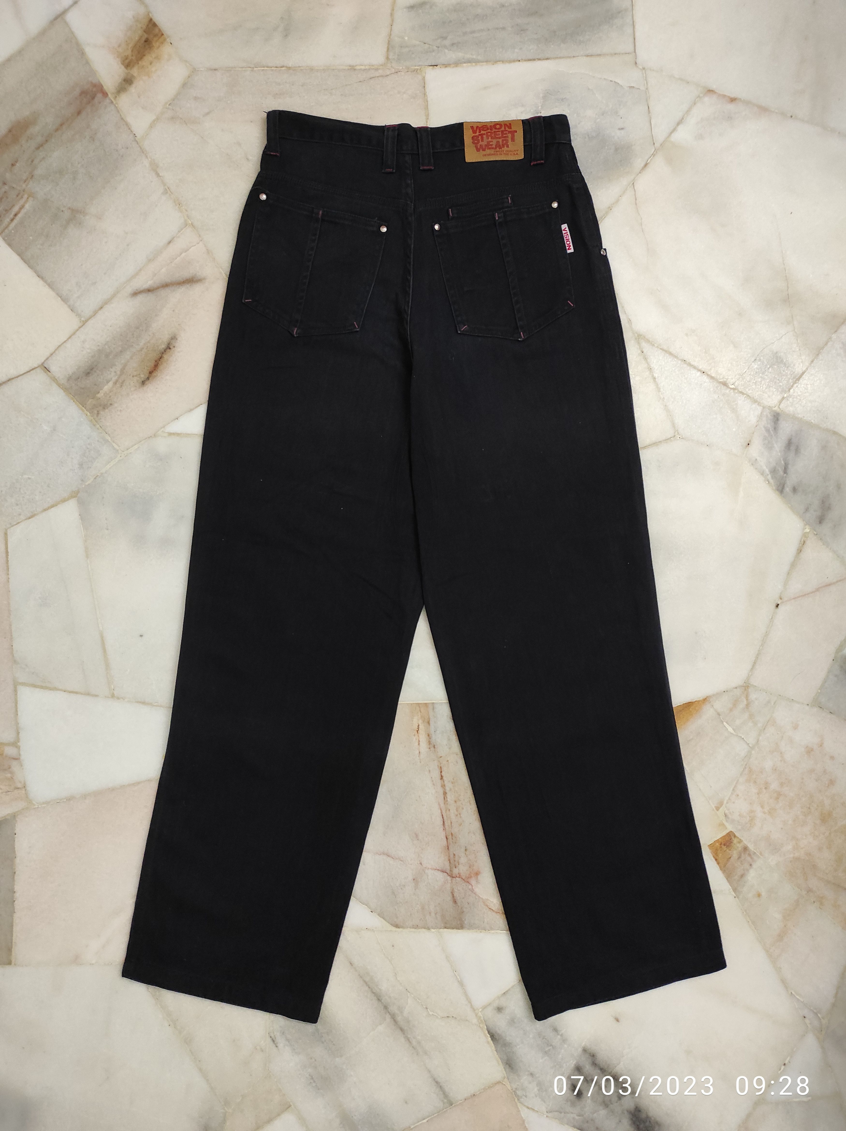 Vision Streetwear Vintage 90's VSW CARPENTER Deck Hip Hop Baggy denim trousers Size US 31 - 13 Thumbnail