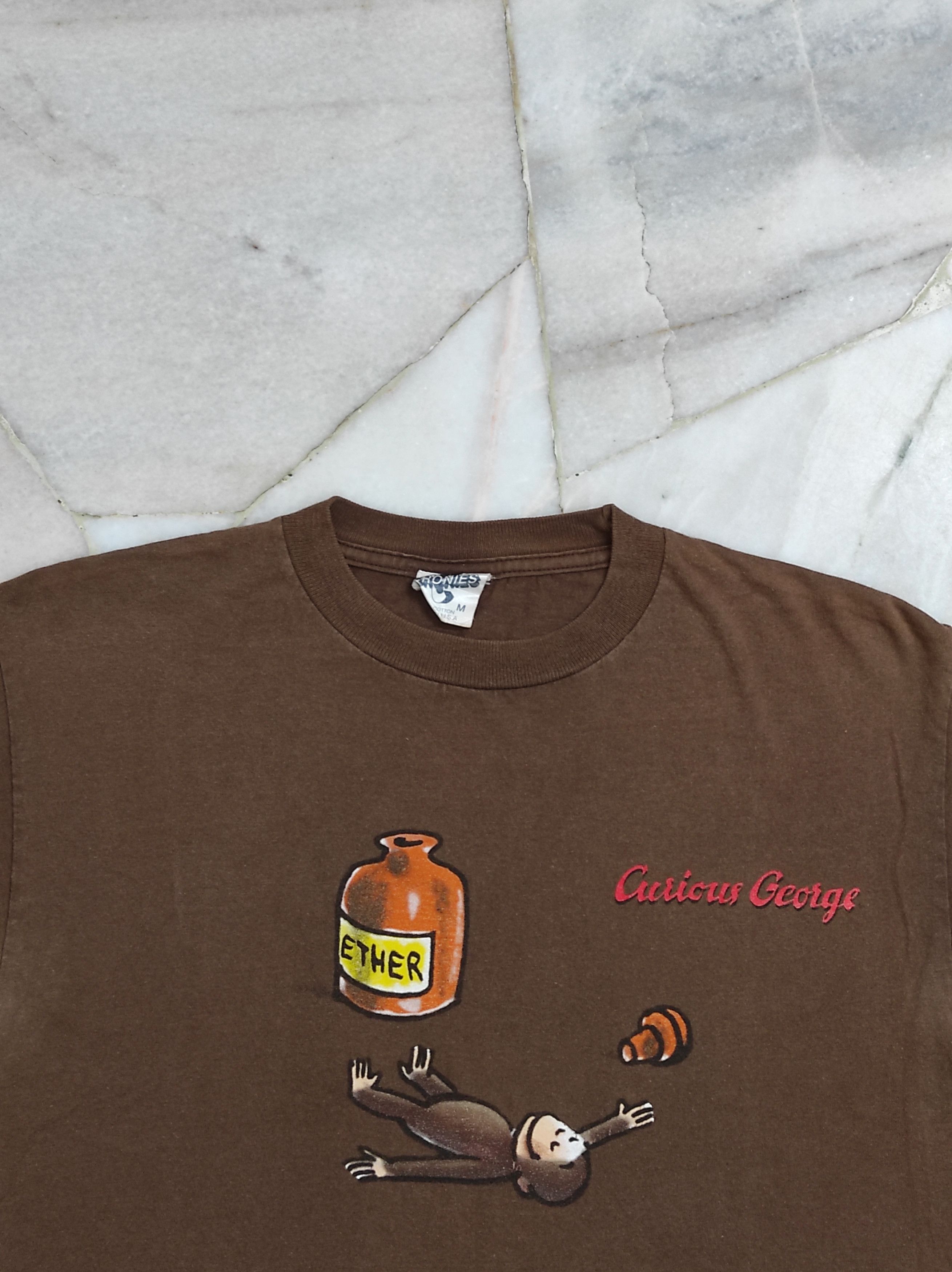 Vintage Vintage 1995 Curious George "Ether" T Shirt Cronies tag rare Size US M / EU 48-50 / 2 - 6 Thumbnail
