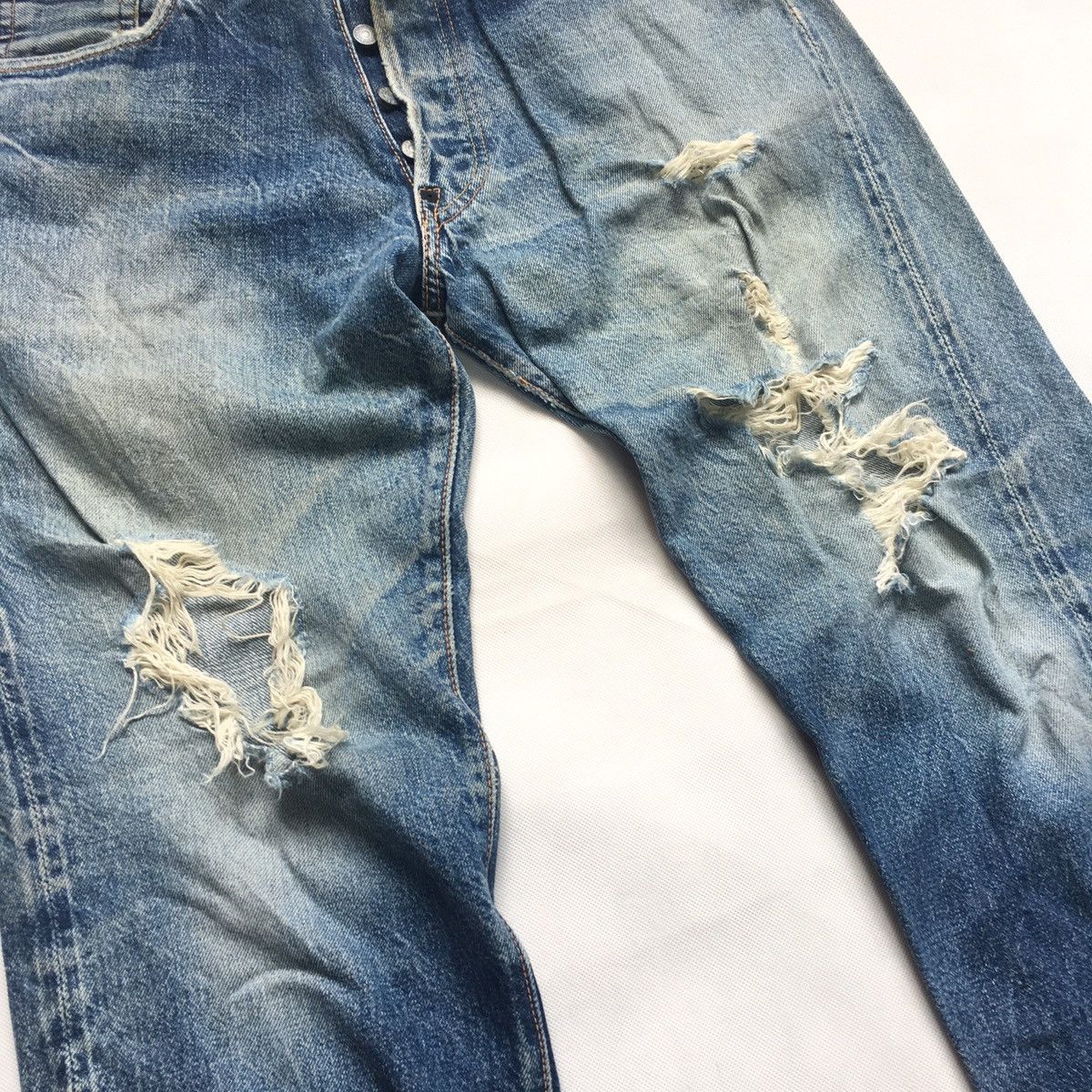 Evisu Vintage Evisu Special Japan Selvedge Distressed Faded Denim Size US 30 / EU 46 - 5 Thumbnail