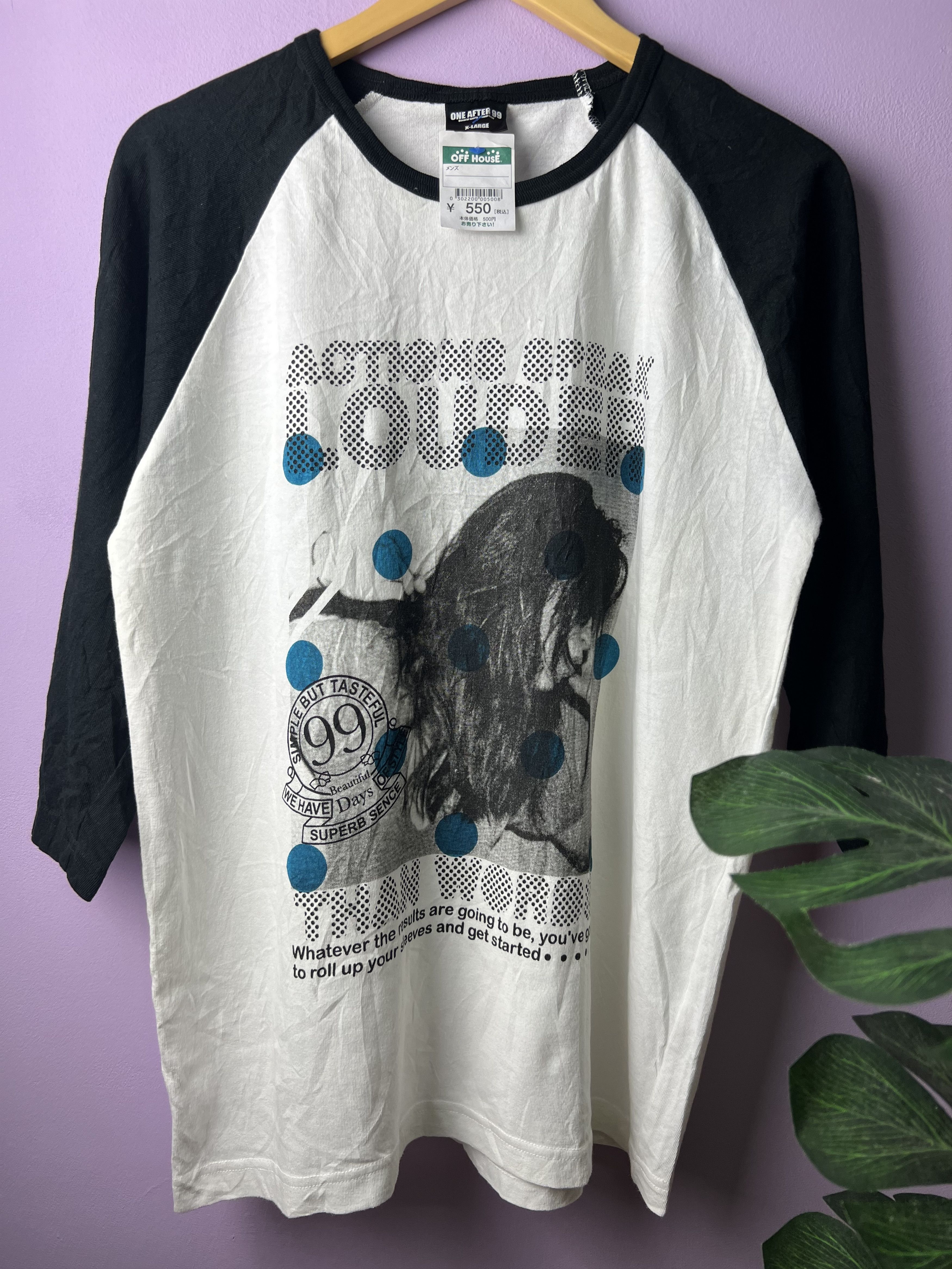 Japanese Brand 🔥One After 99 Action Speak Louder 3q Raglan Tees Size US M / EU 48-50 / 2 - 2 Thumbnail