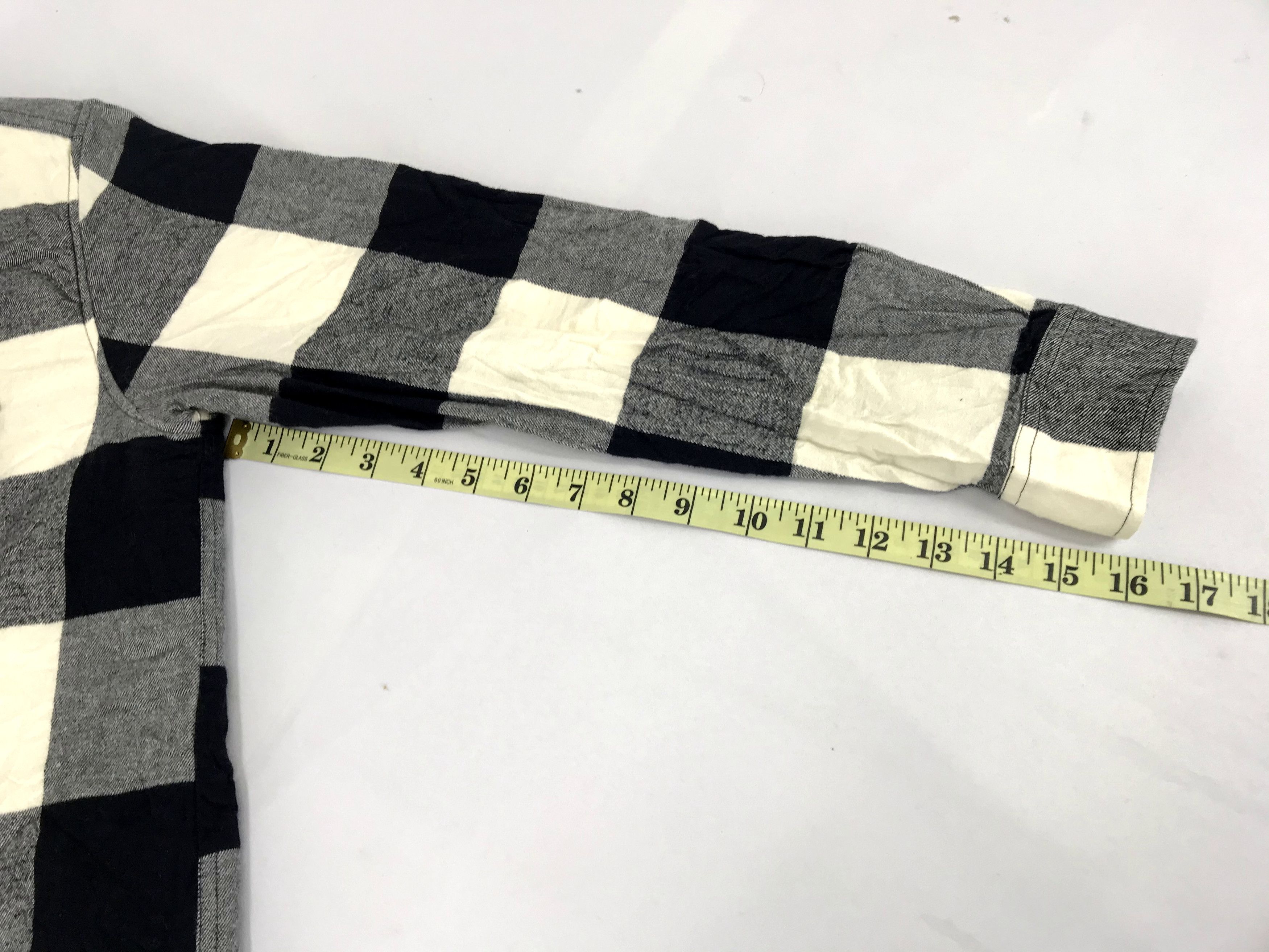 Japanese Brand Sherpa Flannel Uniqlo Shadow Plaid Check Striped Shirt Size US M / EU 48-50 / 2 - 11 Thumbnail