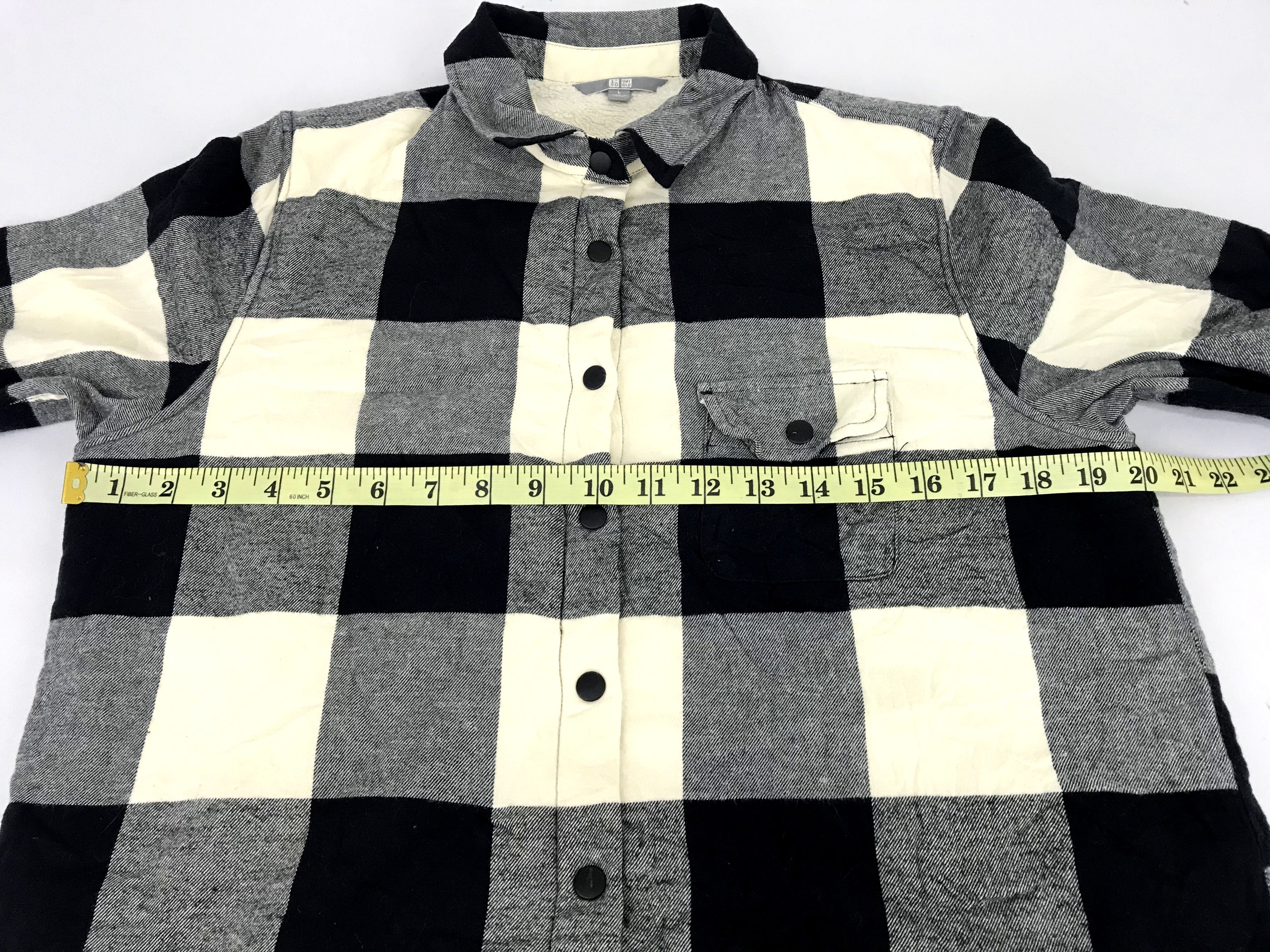Japanese Brand Sherpa Flannel Uniqlo Shadow Plaid Check Striped Shirt Size US M / EU 48-50 / 2 - 9 Thumbnail