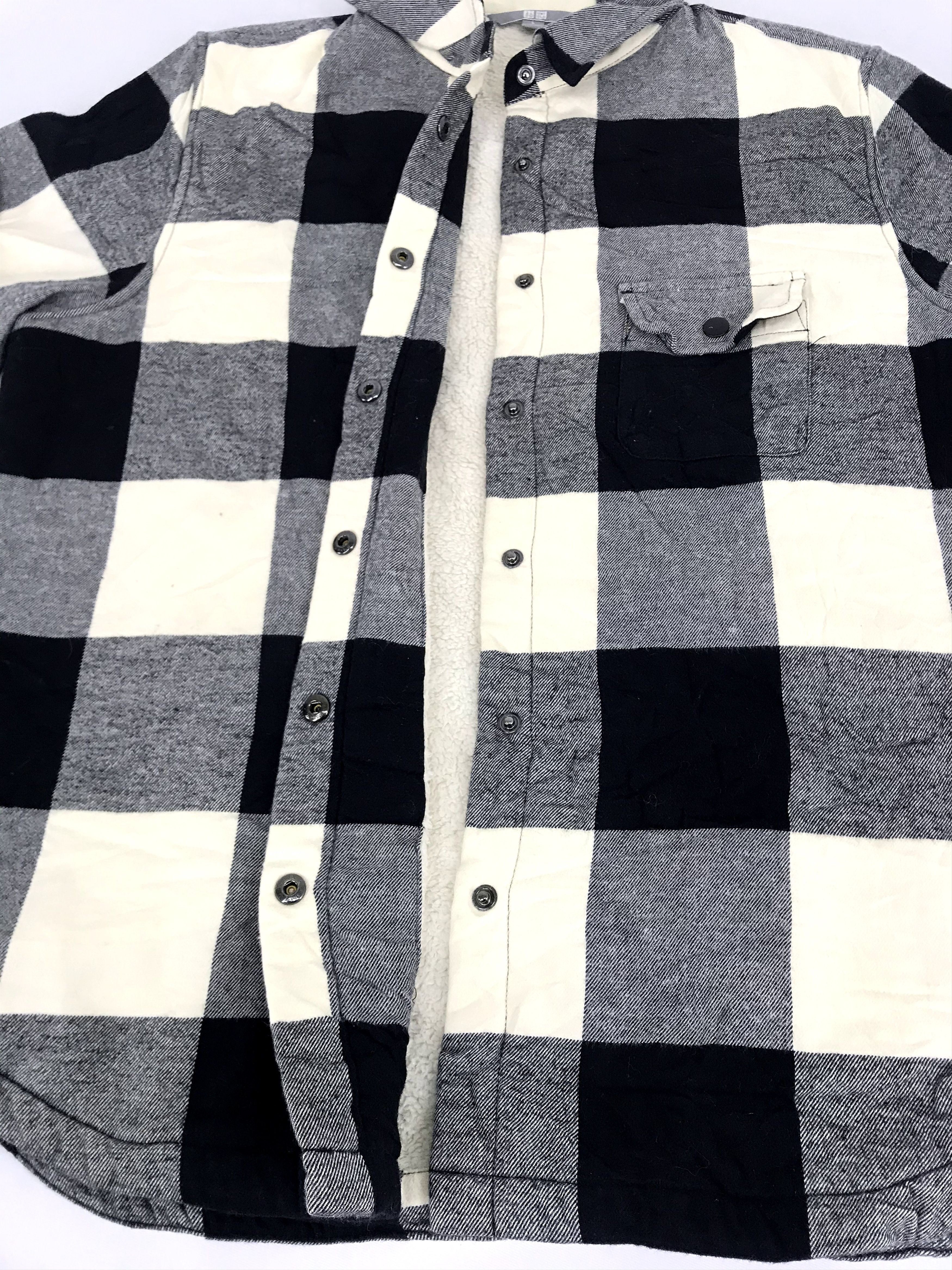 Japanese Brand Sherpa Flannel Uniqlo Shadow Plaid Check Striped Shirt Size US M / EU 48-50 / 2 - 3 Thumbnail