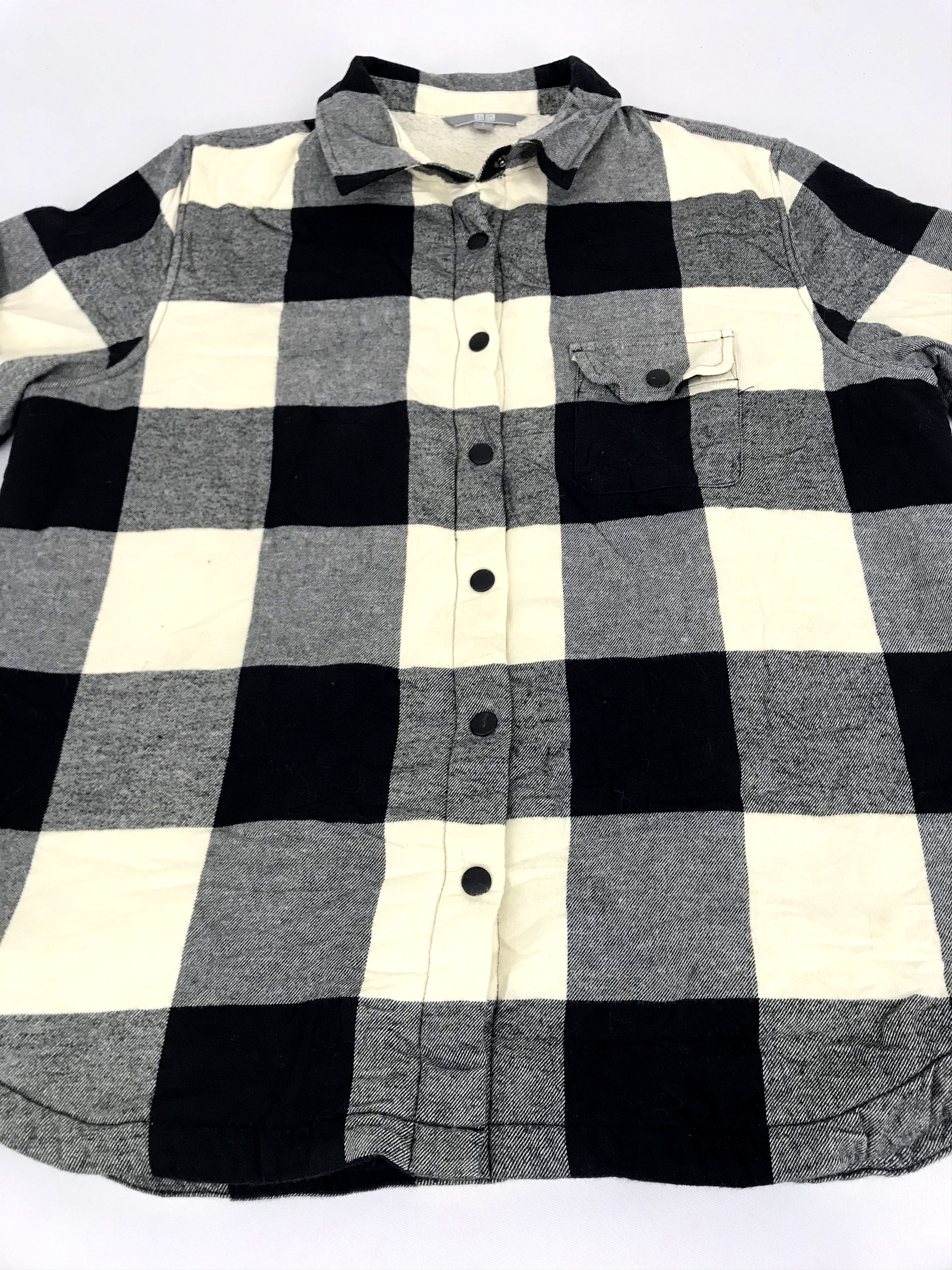 Japanese Brand Sherpa Flannel Uniqlo Shadow Plaid Check Striped Shirt Size US M / EU 48-50 / 2 - 2 Thumbnail