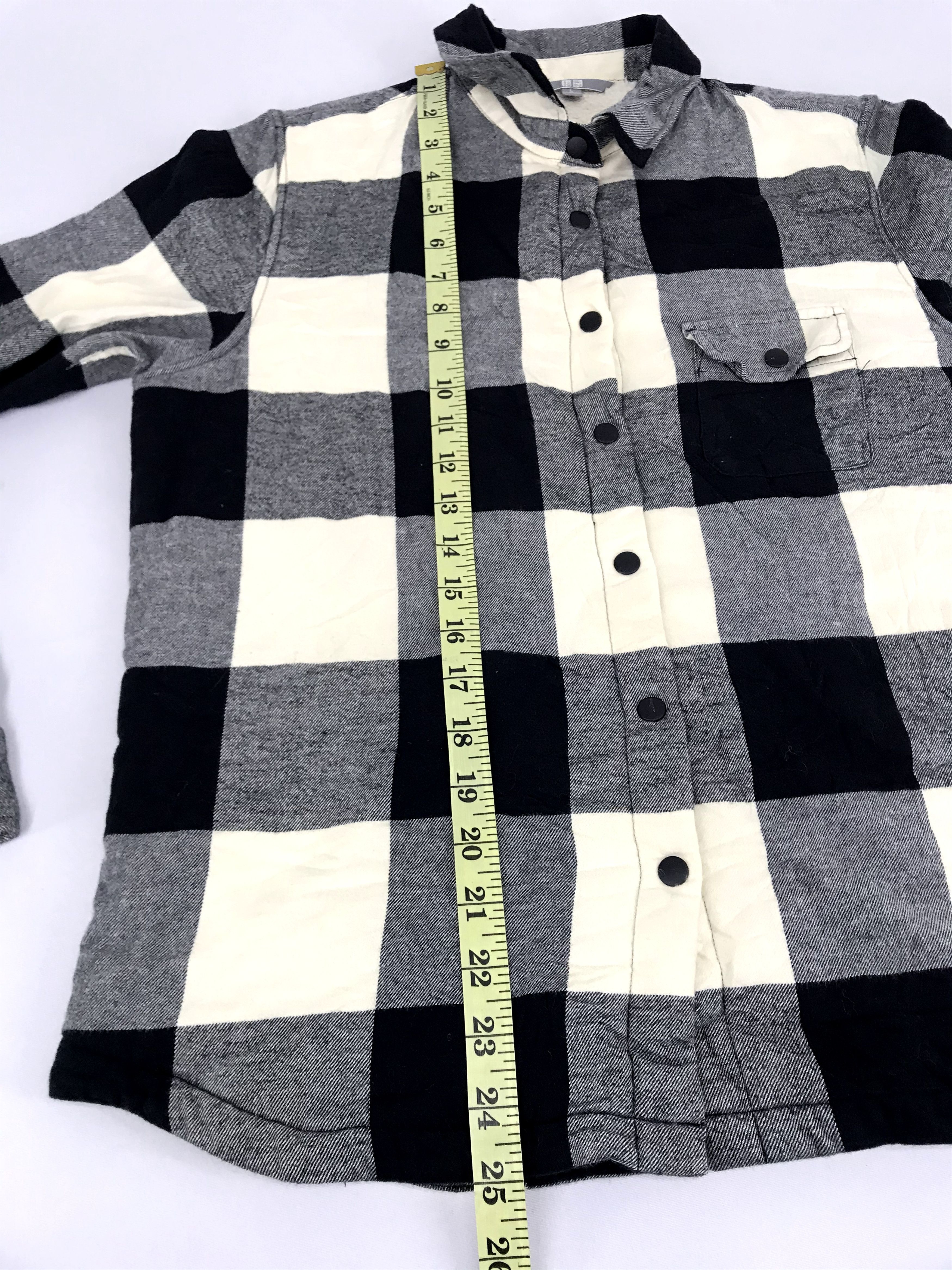 Japanese Brand Sherpa Flannel Uniqlo Shadow Plaid Check Striped Shirt Size US M / EU 48-50 / 2 - 10 Thumbnail