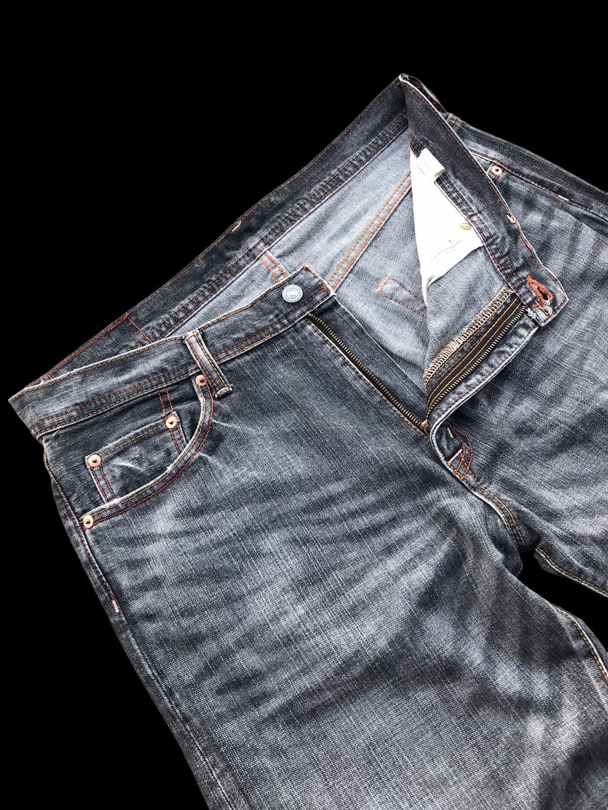Hysteric Glamour × If Six Was Nine DISTRESSED💥GL Heart Limited Washed Black Denim Jeans Pants Size US 34 / EU 50 - 13 Thumbnail