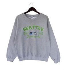 CustomCat Seattle Seahawks NFL Crewneck Sweatshirt Sport Grey / L