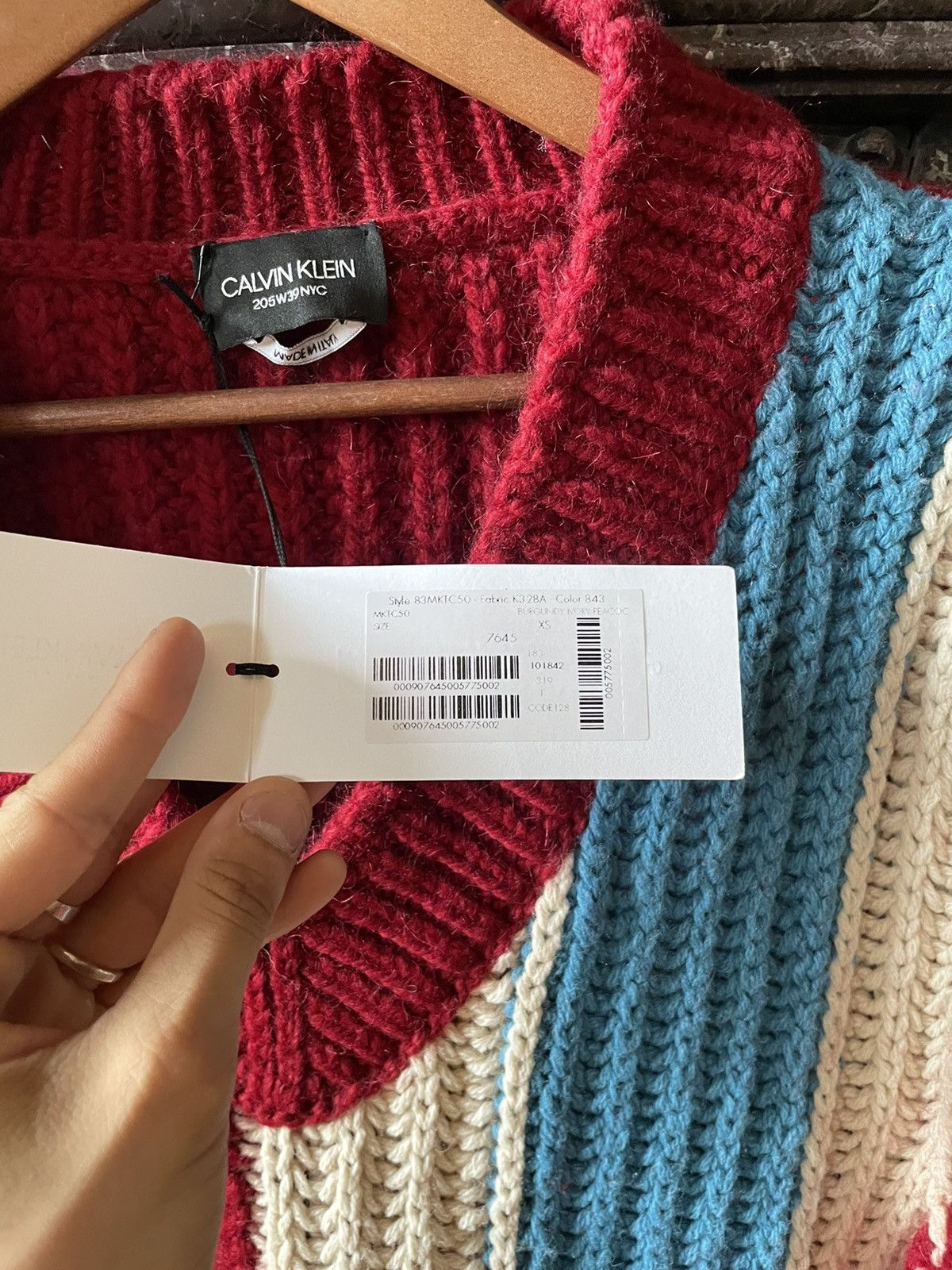 Calvin Klein 205W39NYC × Raf Simons FW18 Oversized V-neck Knit Size US XS / EU 42 / 0 - 4 Thumbnail