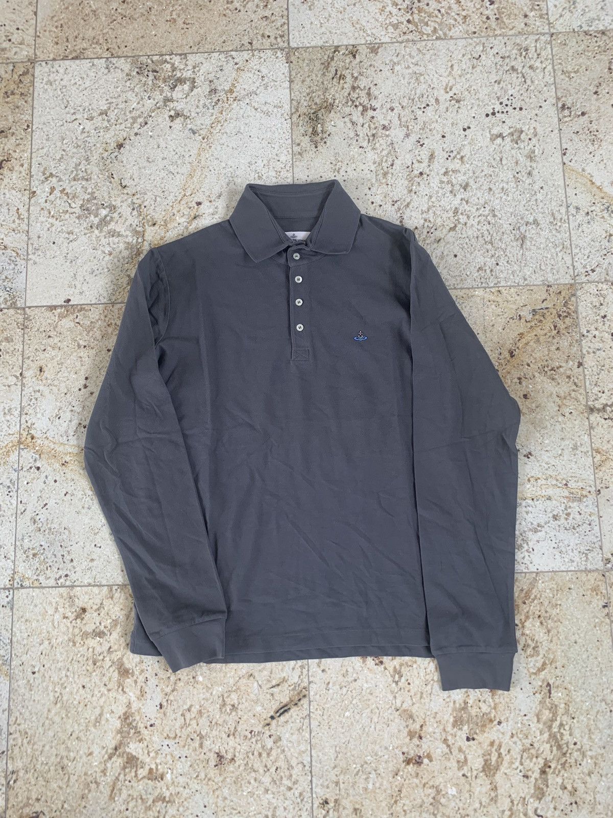 Vivienne Westwood o1rshd1 Grey, LS Chest Embroidered Size US XL / EU 56 / 4 - 2 Thumbnail