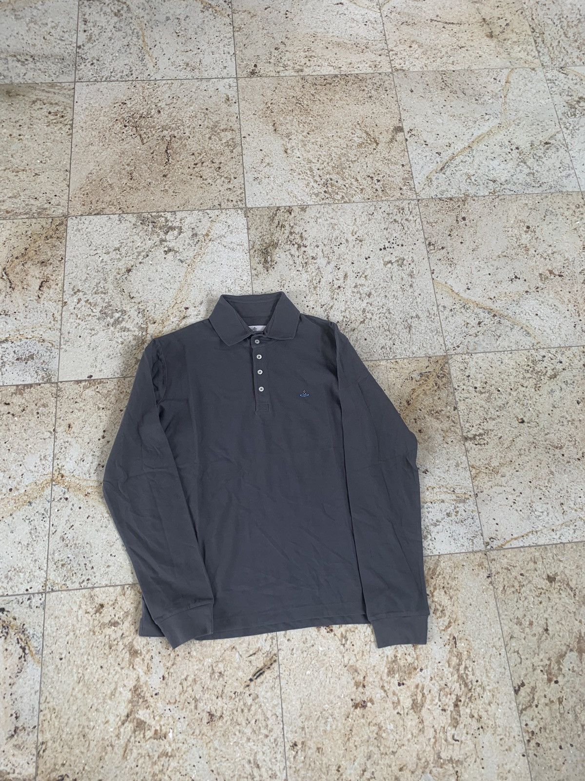 o1rshd1 Grey LS Chest Embroidered