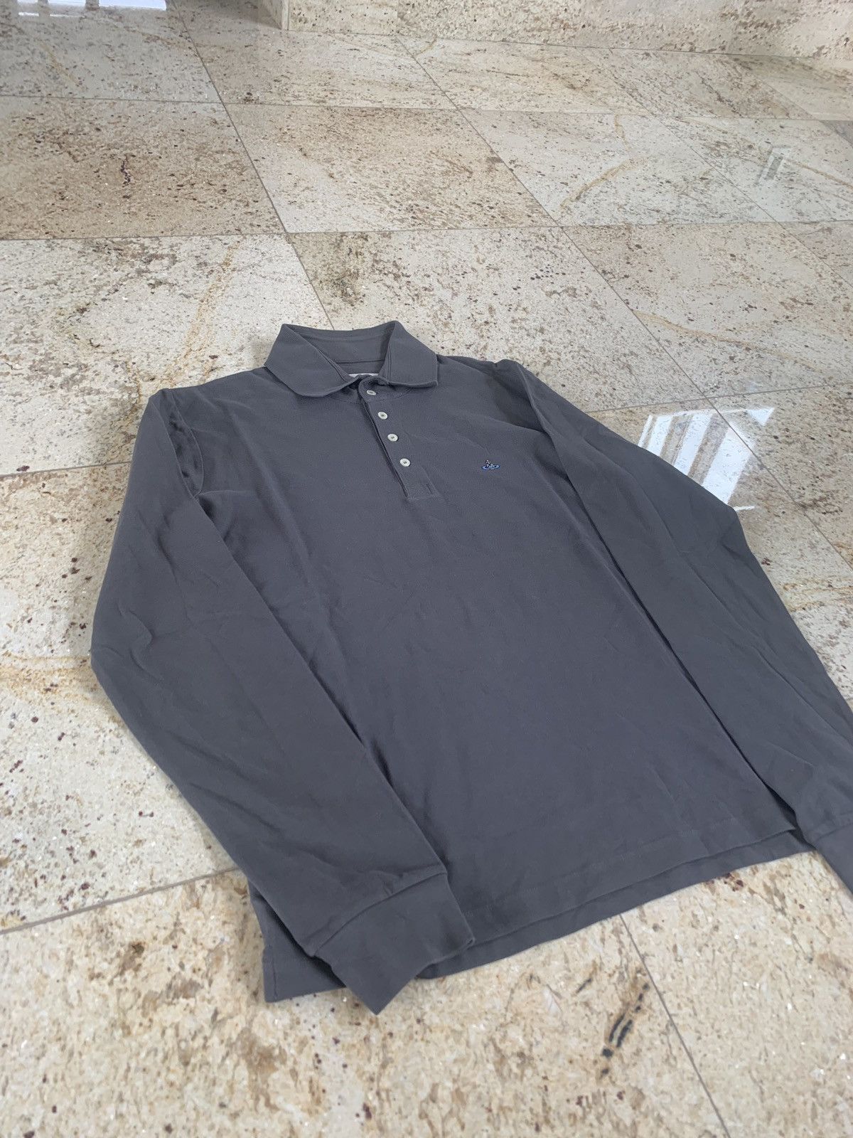 Vivienne Westwood o1rshd1 Grey, LS Chest Embroidered Size US XL / EU 56 / 4 - 4 Thumbnail