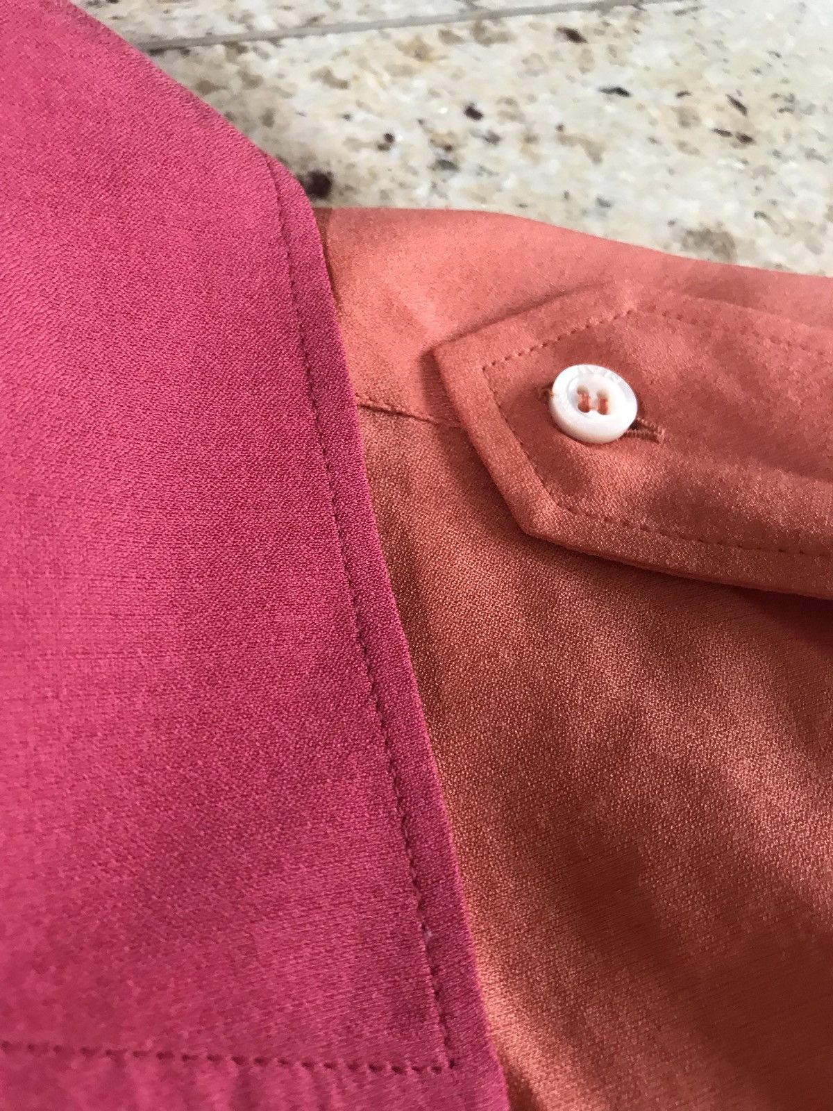 Vivienne Westwood Silk Blend Orange Contrast Pink Collar Button Up Size US M / EU 48-50 / 2 - 6 Thumbnail