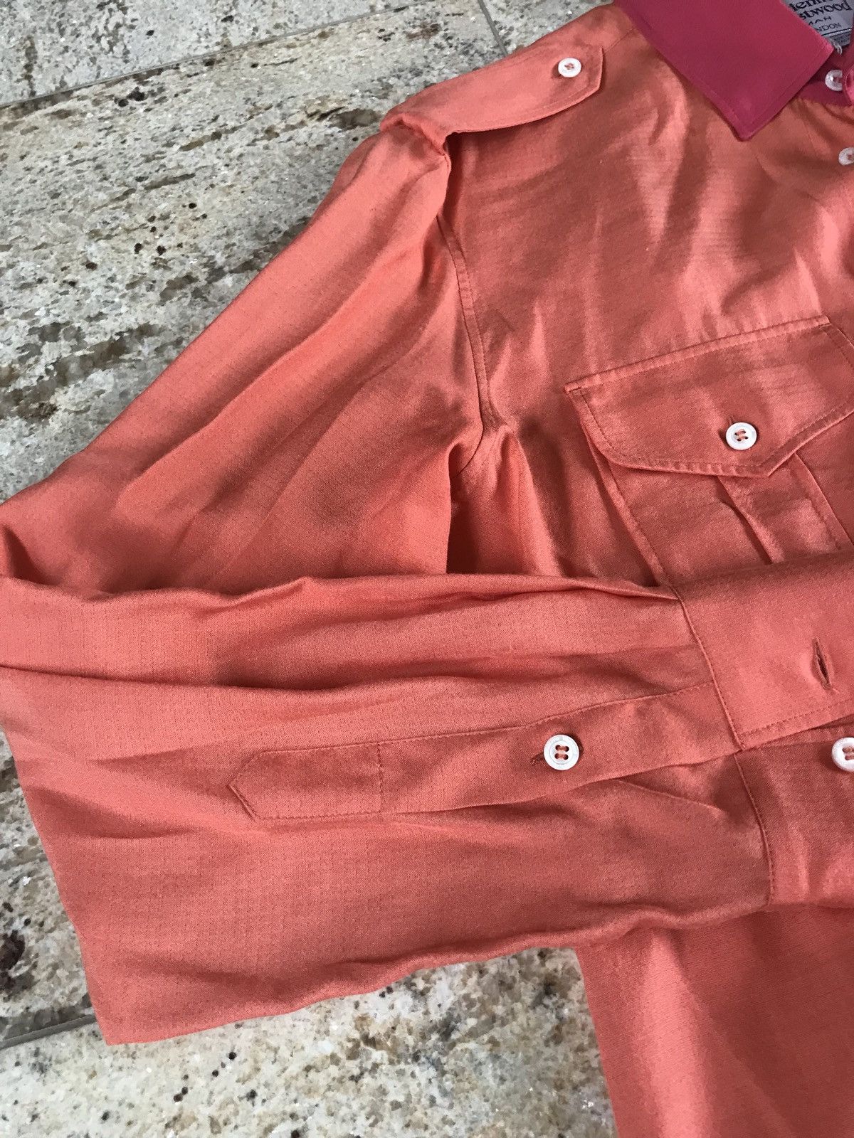 Vivienne Westwood Silk Blend Orange Contrast Pink Collar Button Up Size US M / EU 48-50 / 2 - 5 Thumbnail