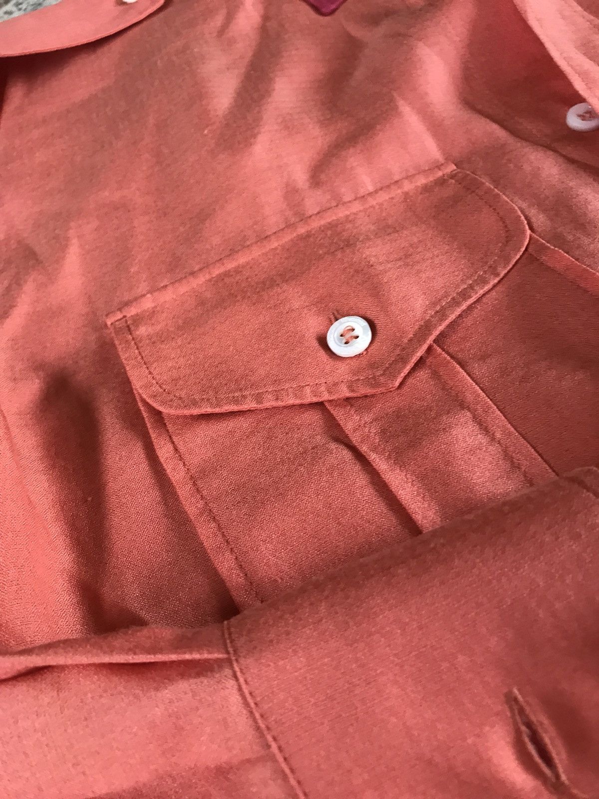 Vivienne Westwood Silk Blend Orange Contrast Pink Collar Button Up Size US M / EU 48-50 / 2 - 8 Thumbnail