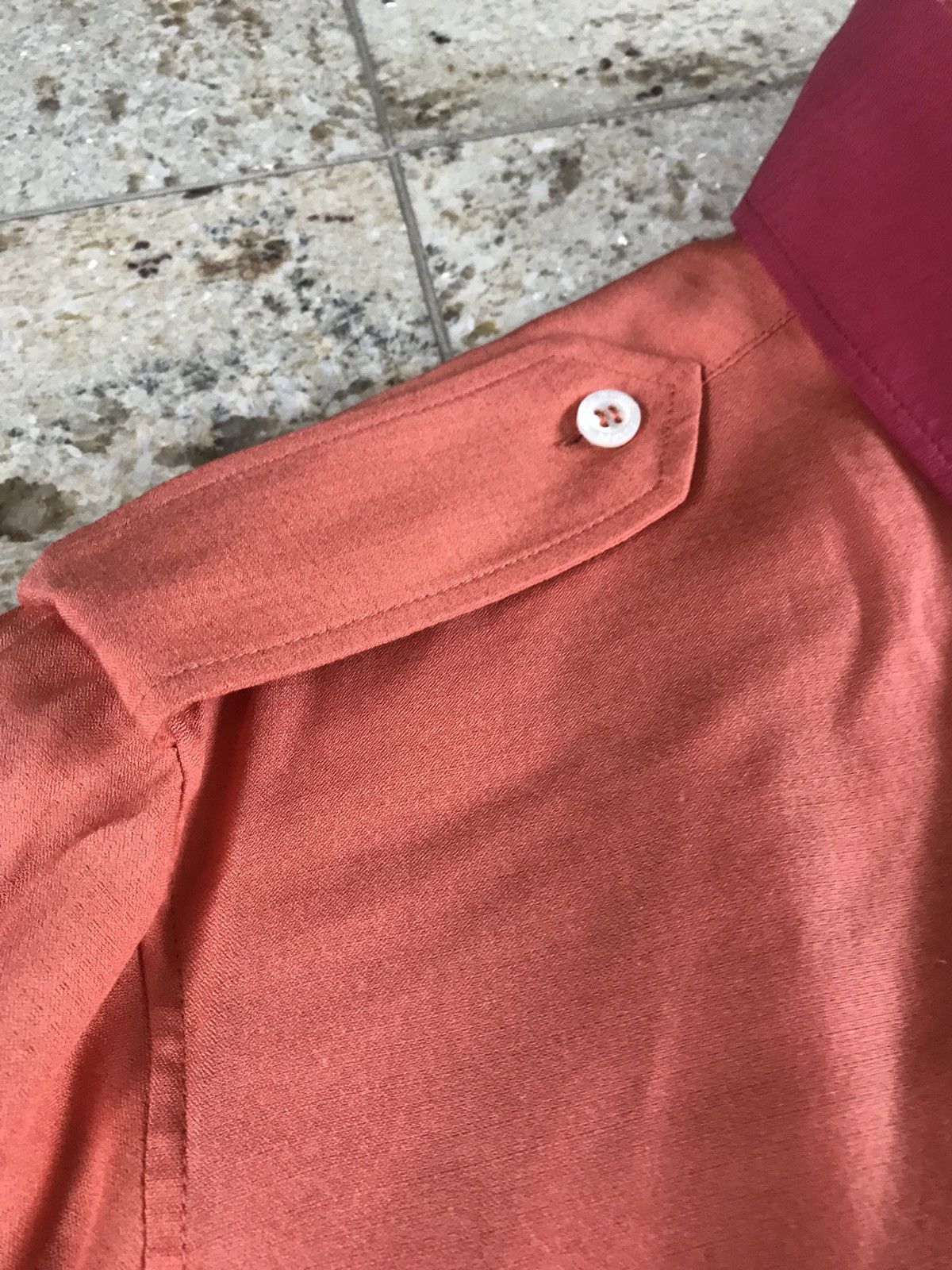 Vivienne Westwood Silk Blend Orange Contrast Pink Collar Button Up Size US M / EU 48-50 / 2 - 7 Thumbnail