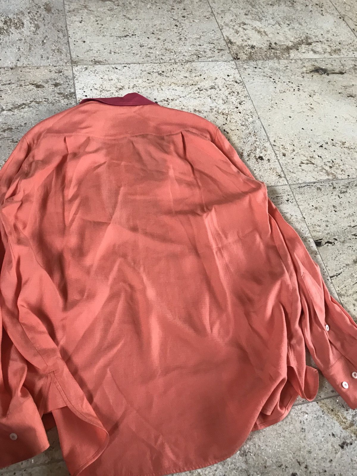 Vivienne Westwood Silk Blend Orange Contrast Pink Collar Button Up Size US M / EU 48-50 / 2 - 11 Thumbnail