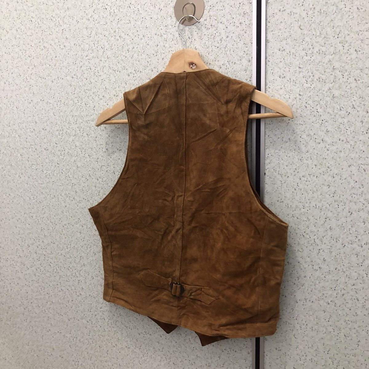 UTILITY VEST LEATHER MATERIAL MULTI POCKETS