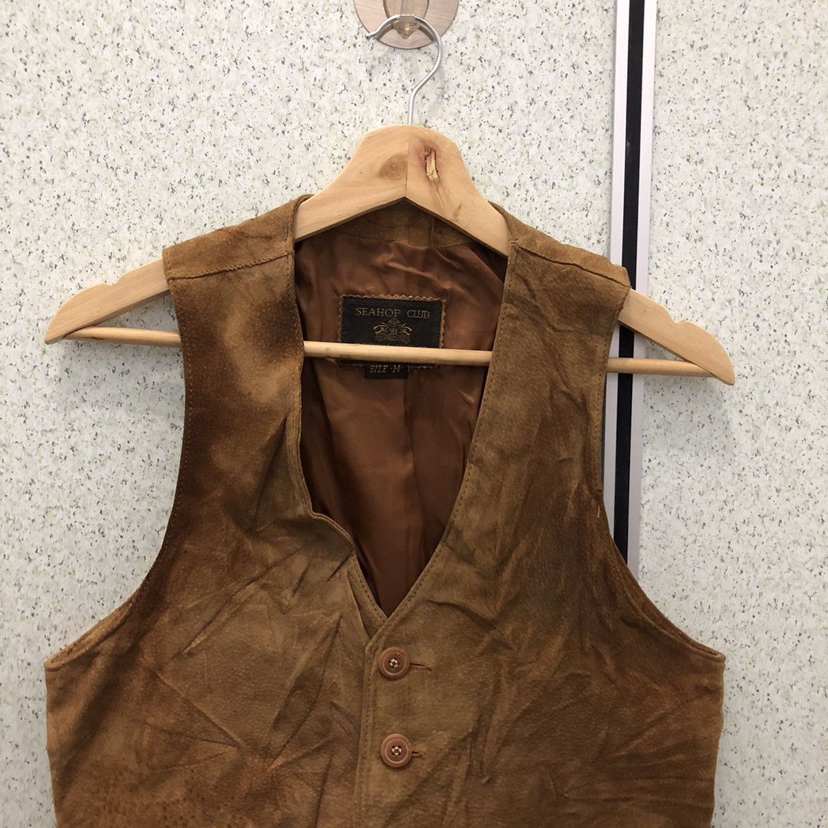 UTILITY VEST LEATHER MATERIAL MULTI POCKETS
