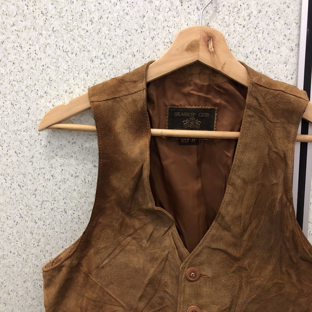 UTILITY VEST LEATHER MATERIAL MULTI POCKETS
