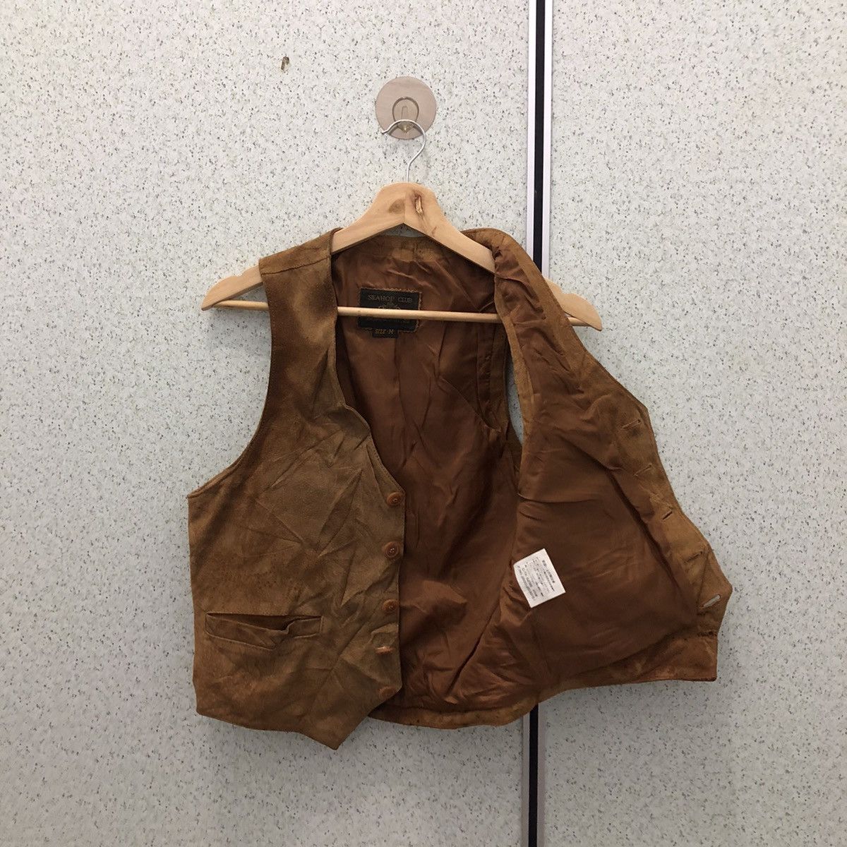 UTILITY VEST LEATHER MATERIAL MULTI POCKETS
