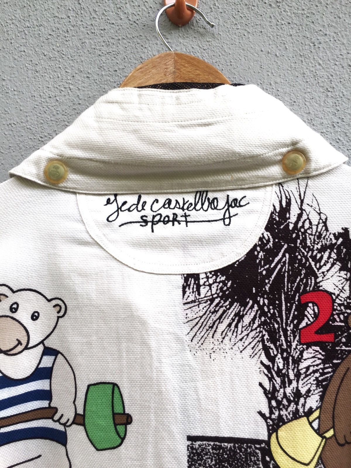 Jean Charles De Castelbajac 90s OverPrint 🐻 Family Hidden Hoodie O/S Jacket Size US L / EU 52-54 / 3 - 6 Thumbnail