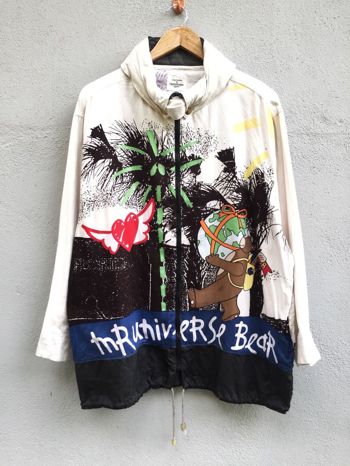 Jean Charles De Castelbajac 90s OverPrint 🐻 Family Hidden Hoodie O/S Jacket Size US L / EU 52-54 / 3 - 2 Thumbnail