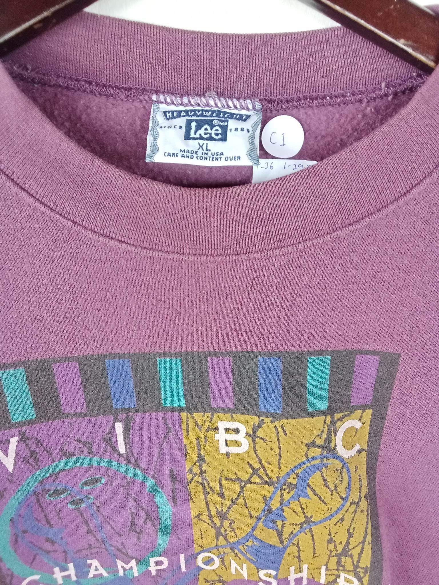 Lee VINTAGE WIBC CHAMPIONSHIP Bowling RENO 1997 sweatshirt Size US XL / EU 56 / 4 - 5 Thumbnail